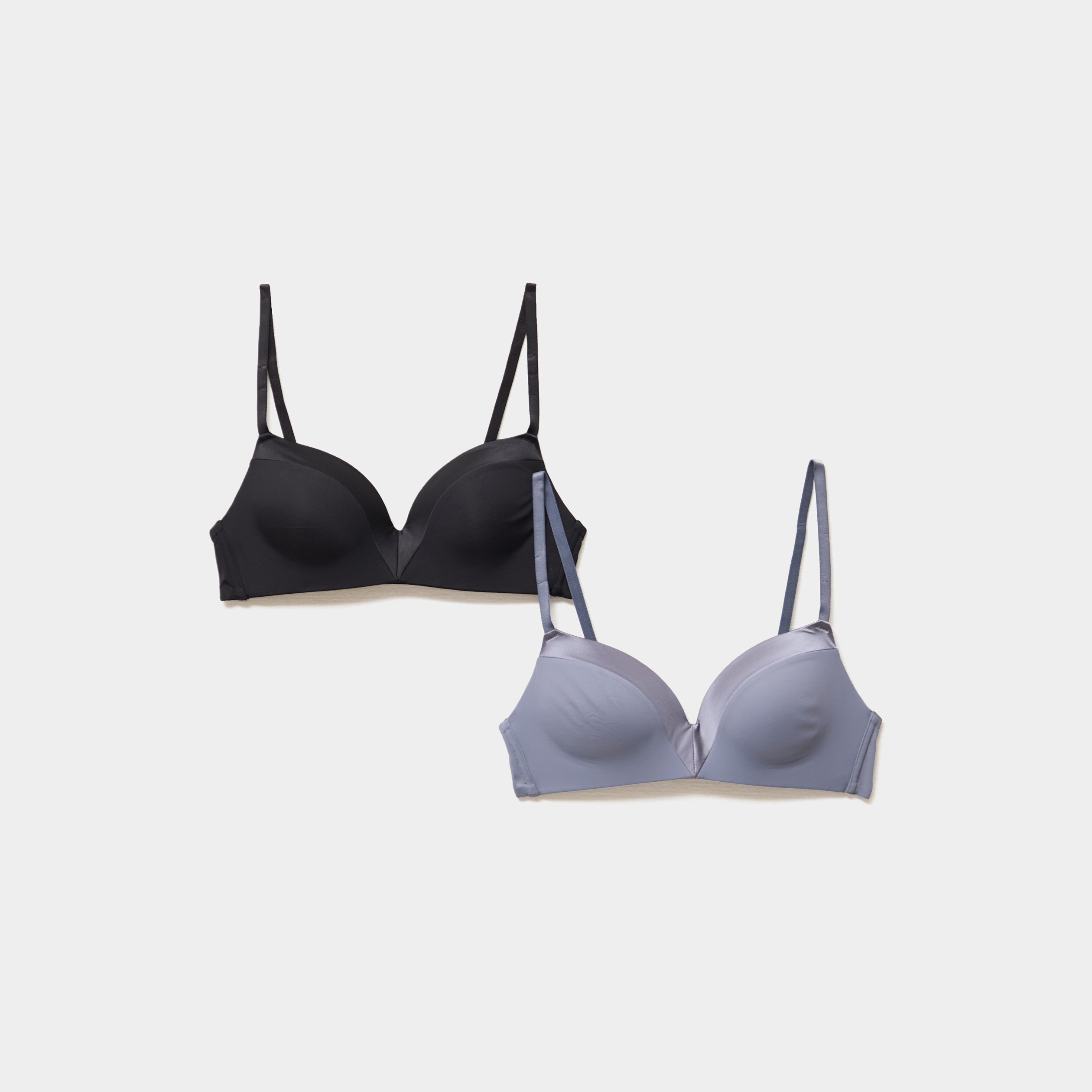 lot 2 soutiens gorge triangle paddes bleu gris femme Lot 2 soutiens-gorge triangle paddés bleu gris femme