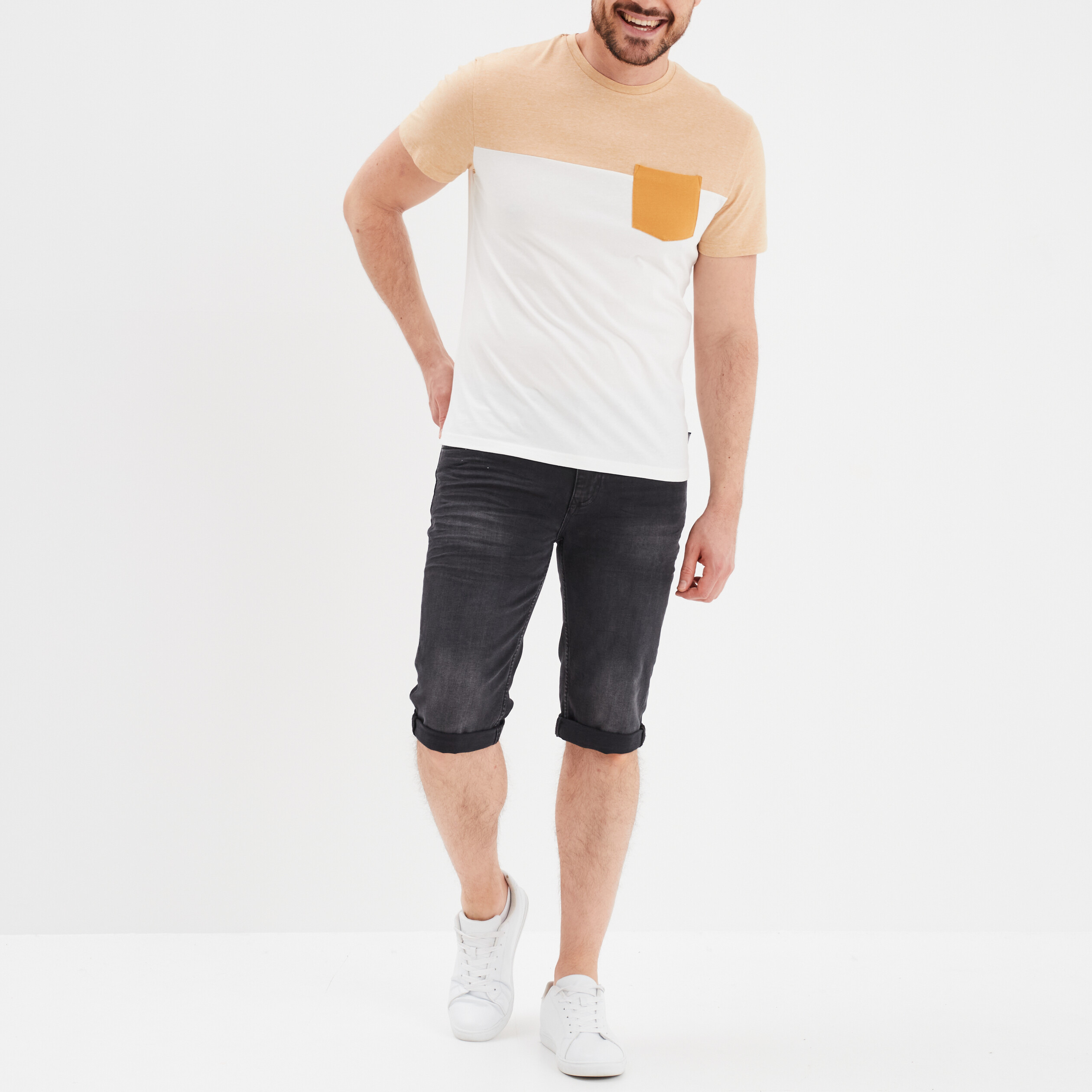 t shirt a manches courtes 1 poche creeks jaune moutarde homme T-shirt à manches courtes 1 poche Creeks jaune moutarde homme