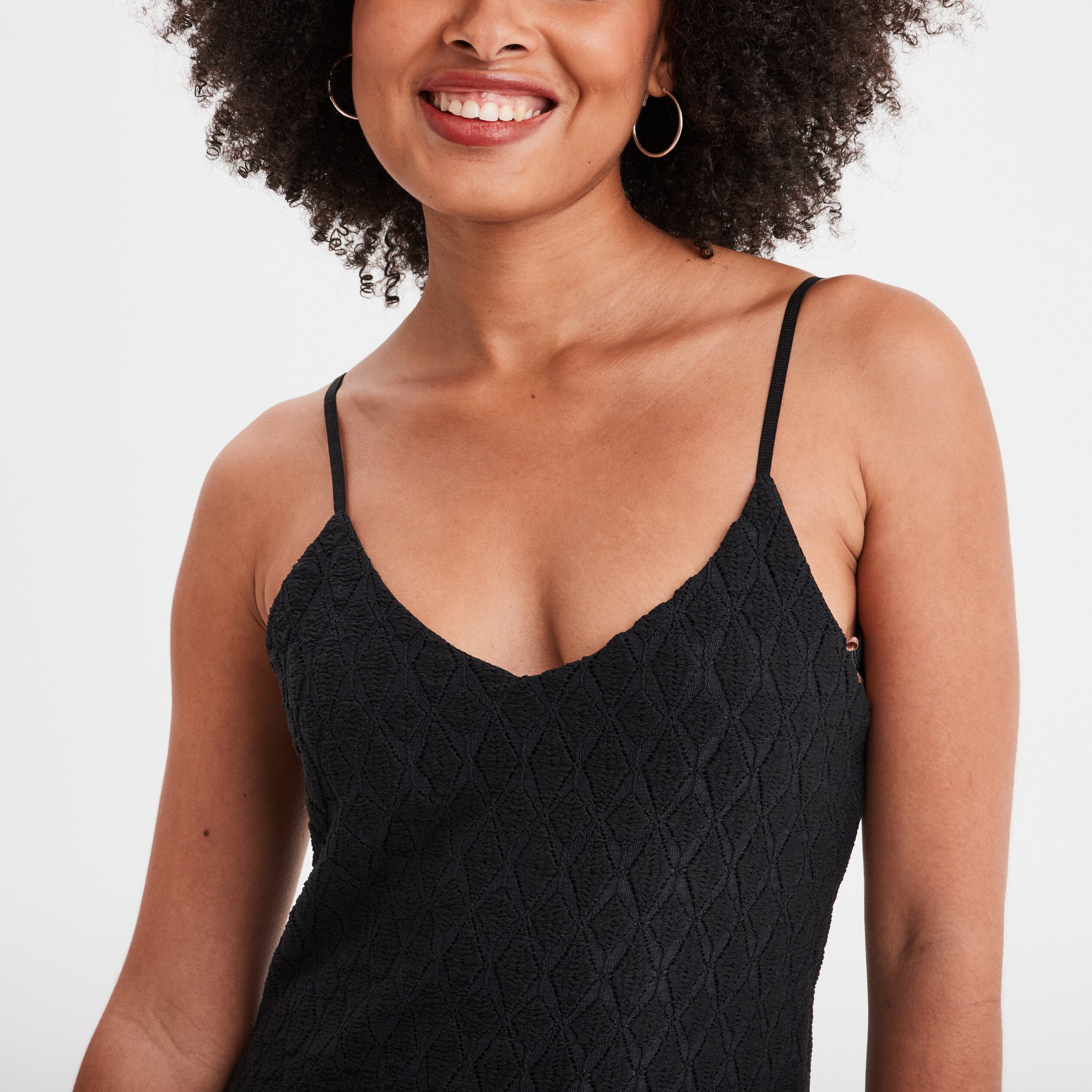 robe housse col en v aspect ajoure noir femme Robe housse col en V aspect ajouré noir femme