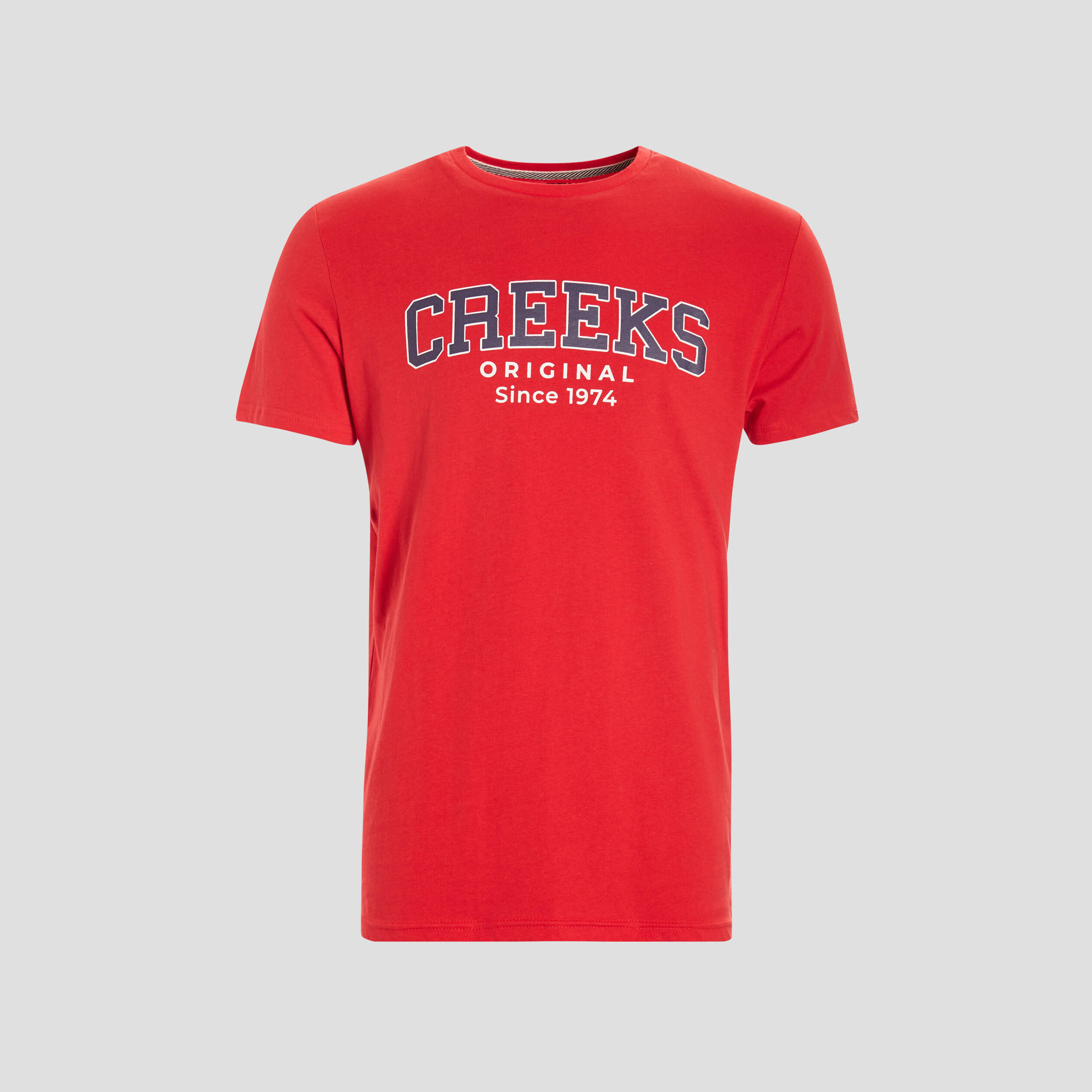 t shirt manches courtes coton creeks rouge homme T-shirt manches courtes coton Creeks rouge homme