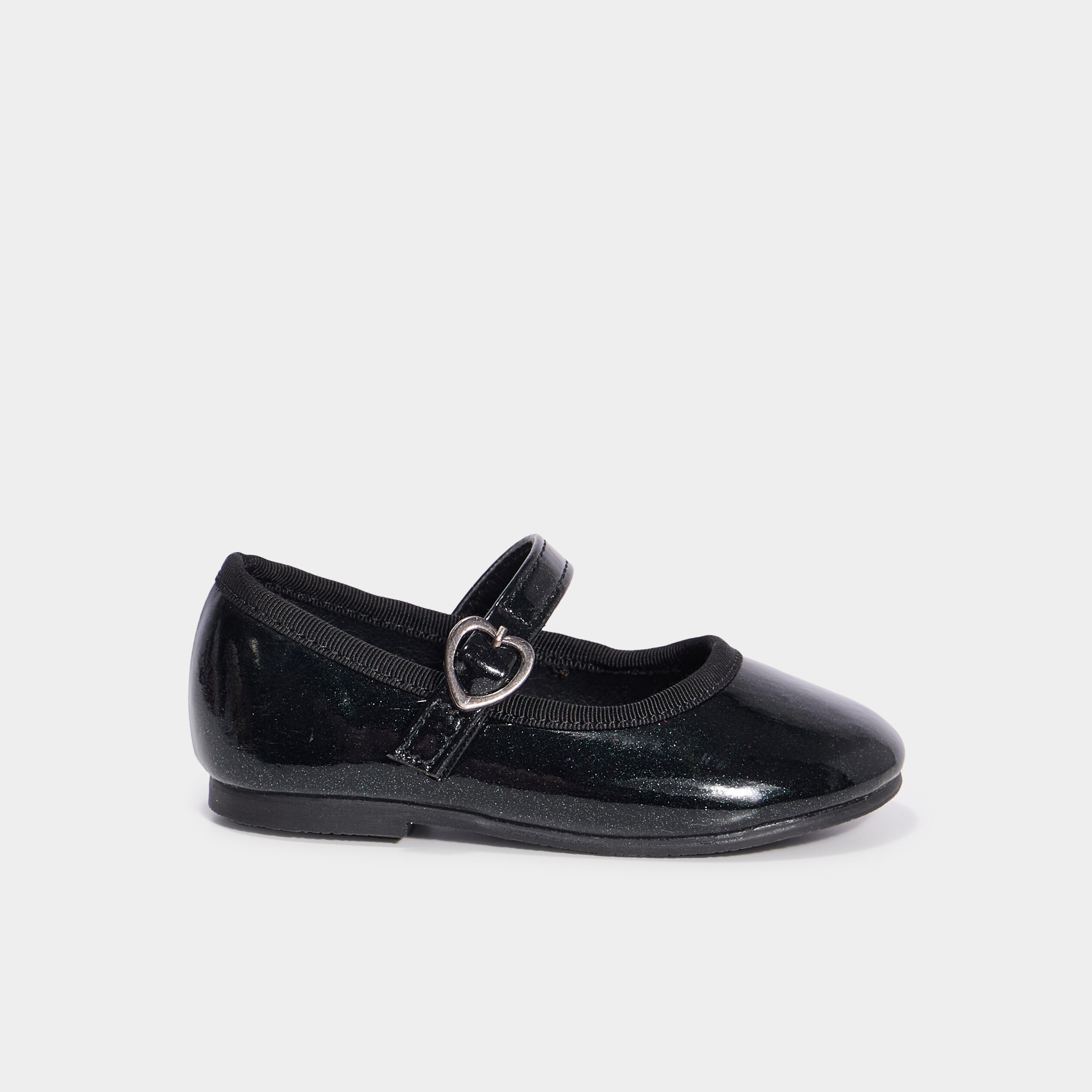 Ballerines vernies à paillettes noir bébé fille