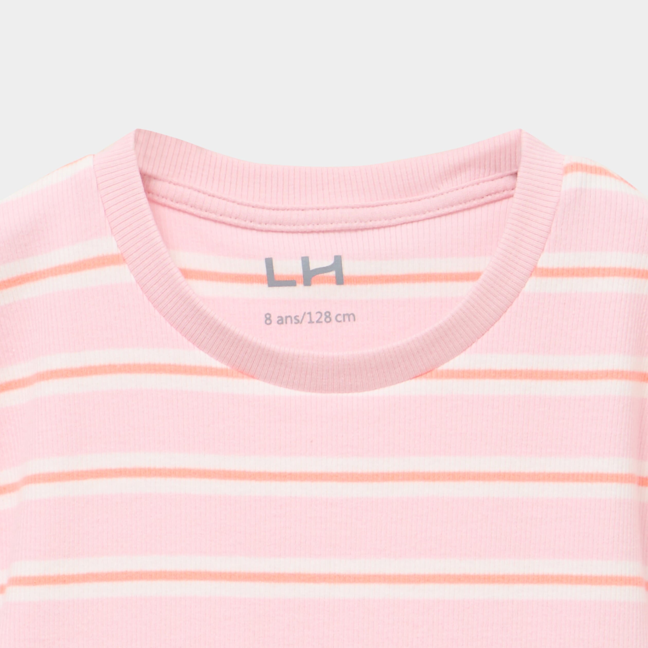 T-shirt c&ocirc;tel&eacute; manches courtes rose clair fille