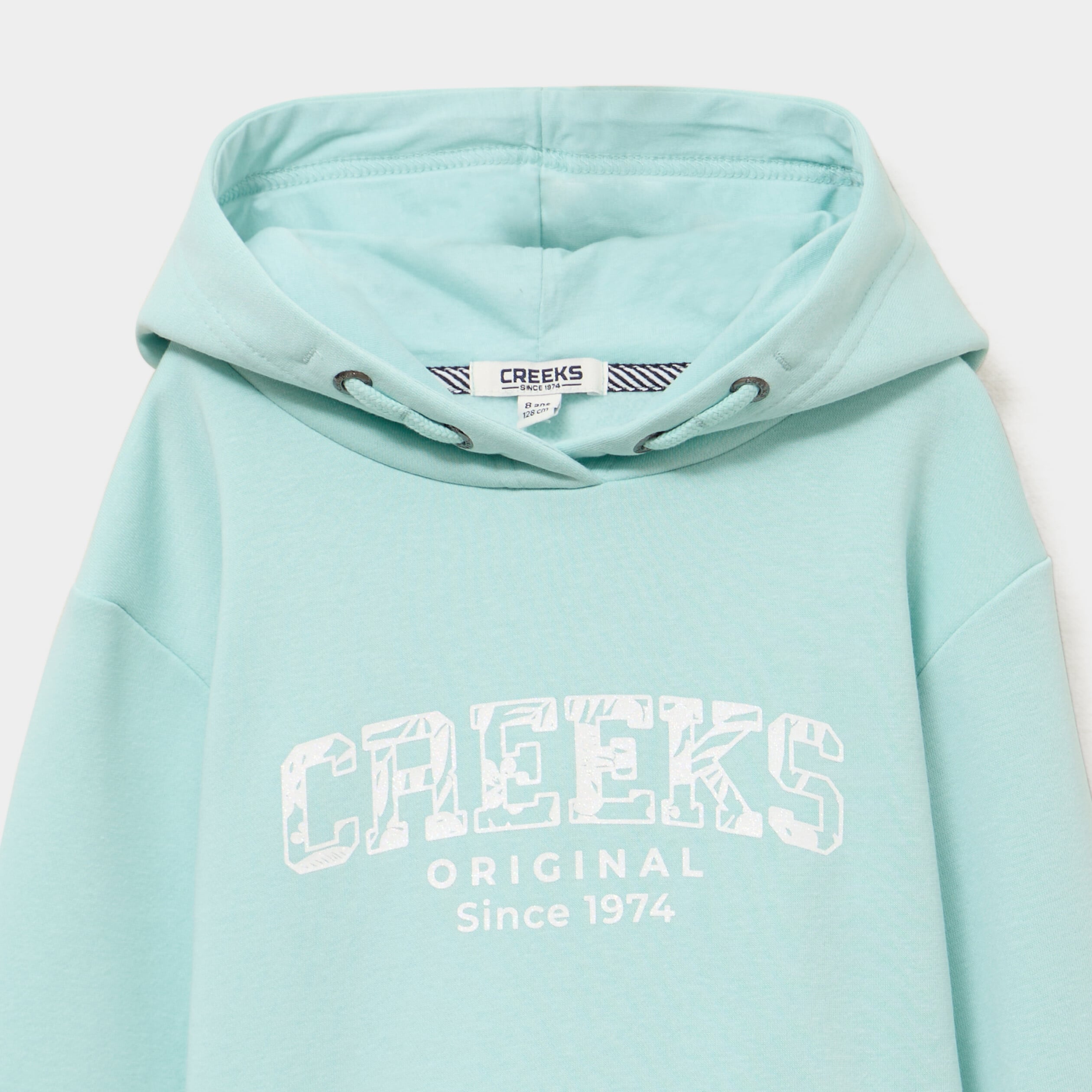 Sweat hoodie 1 poche manches longues vert pastel fille