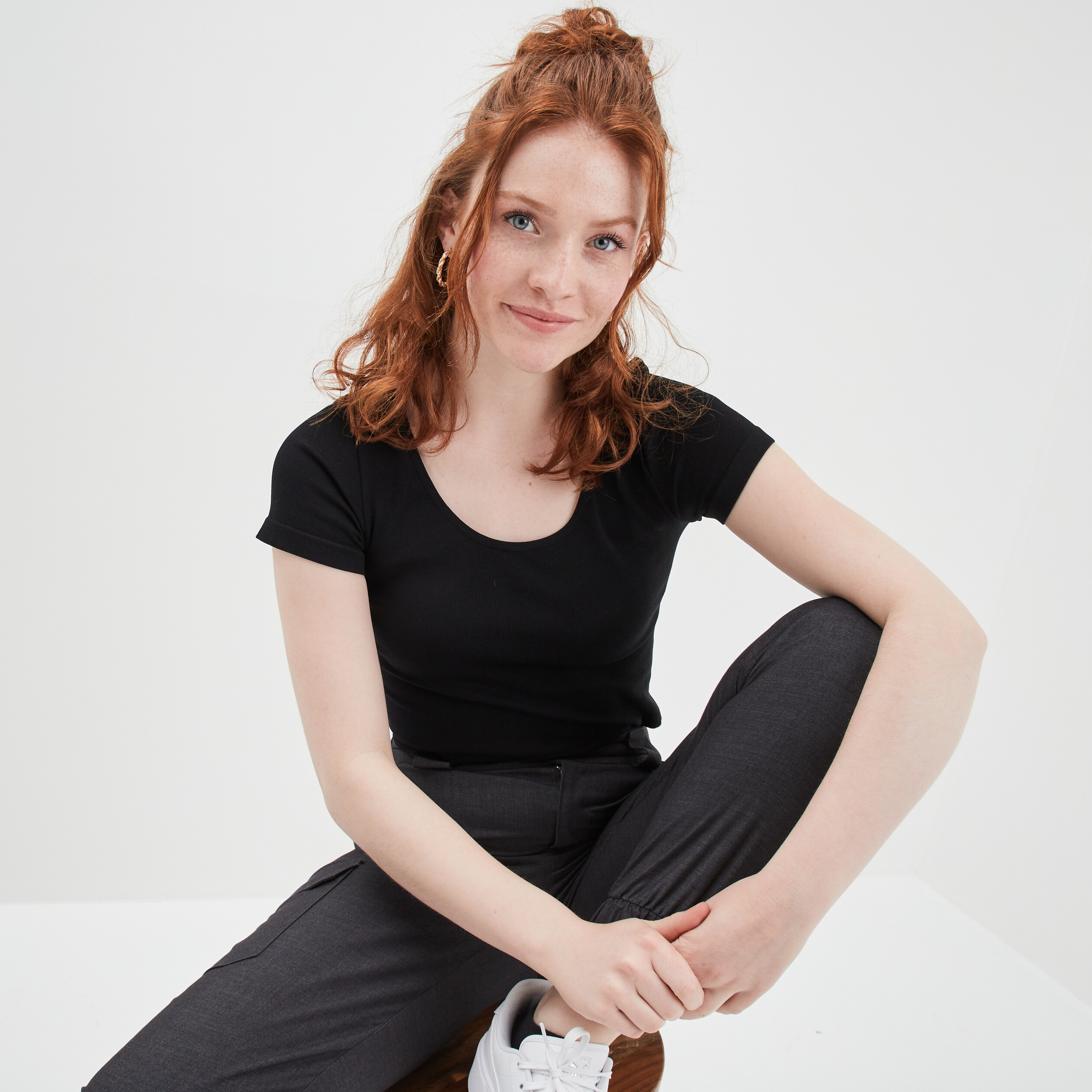t shirt manches courtes noir femme T-shirt manches courtes noir femme