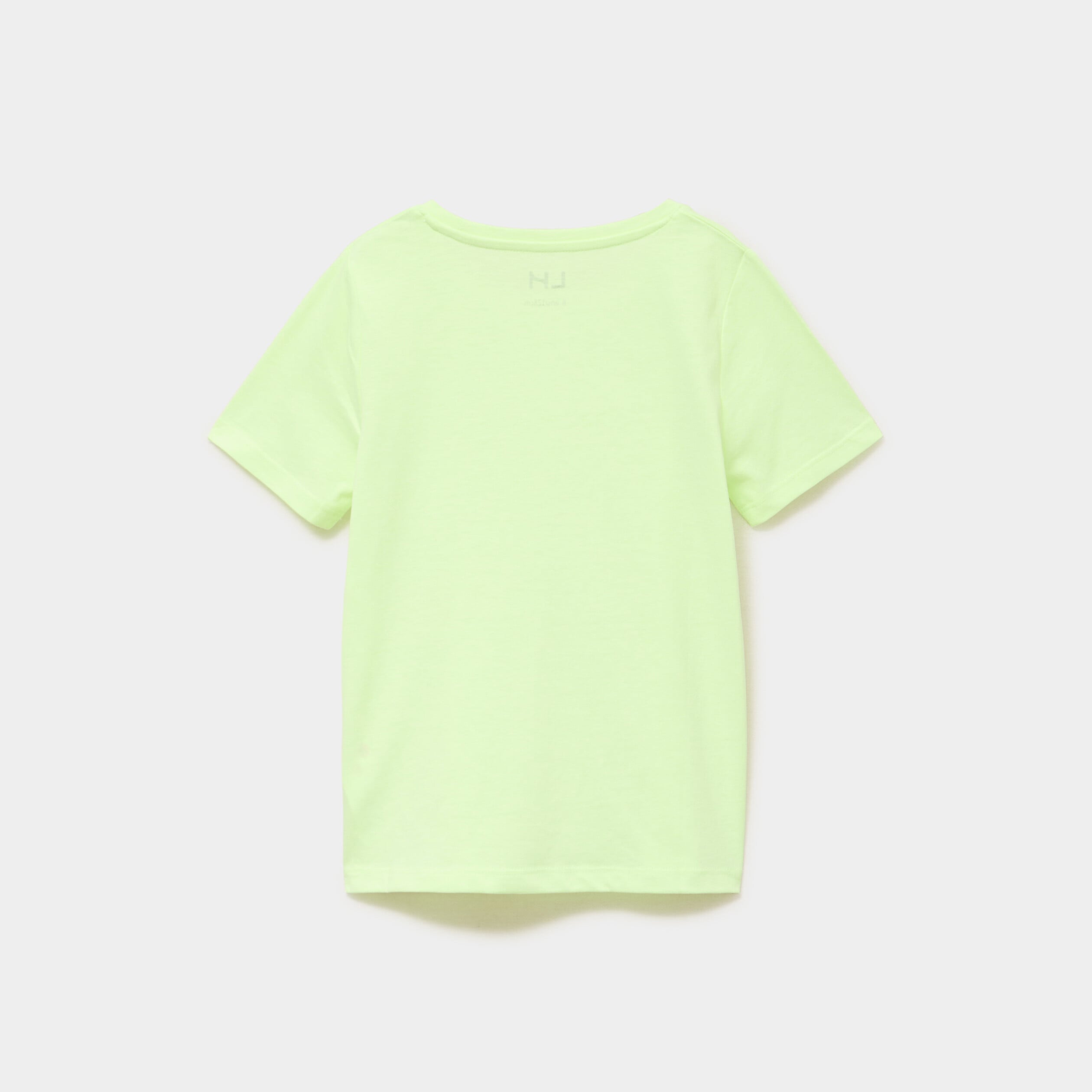 T-shirt col rond manches courtes jaune fluo fille