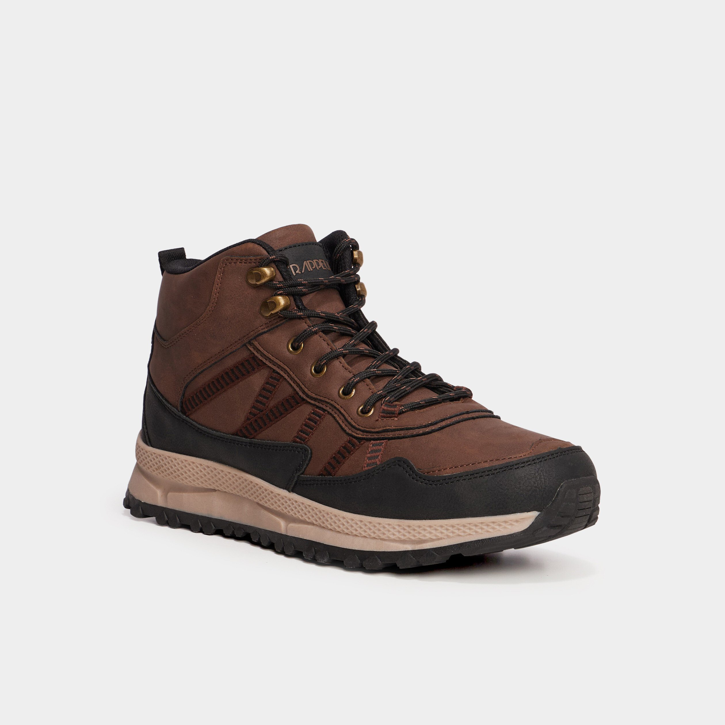 baskets montantes a lacets marron cognac homme Baskets montantes à lacets marron cognac homme