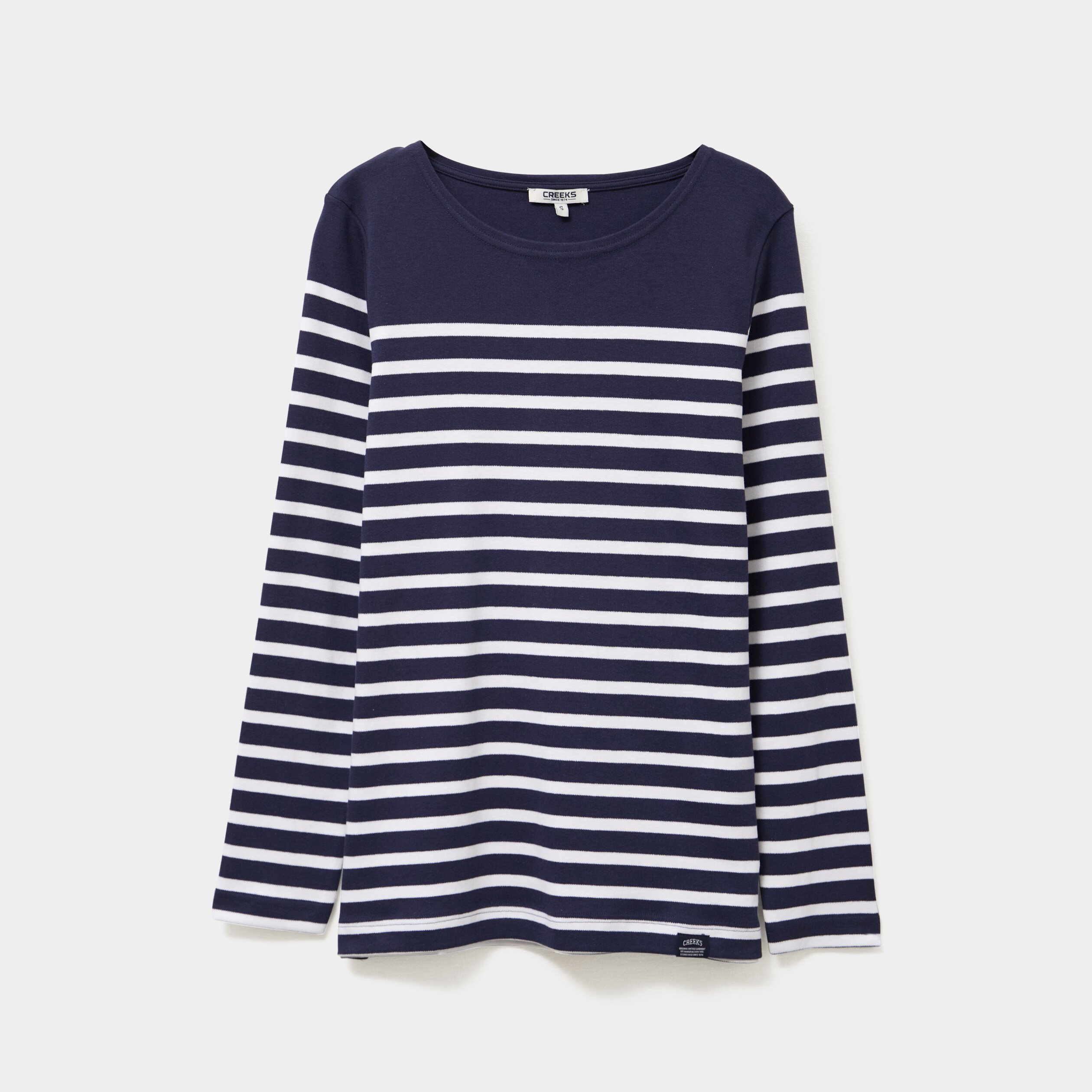 t shirt manches longues col rond coton bleu marine femme T-shirt manches longues col rond coton bleu marine femme