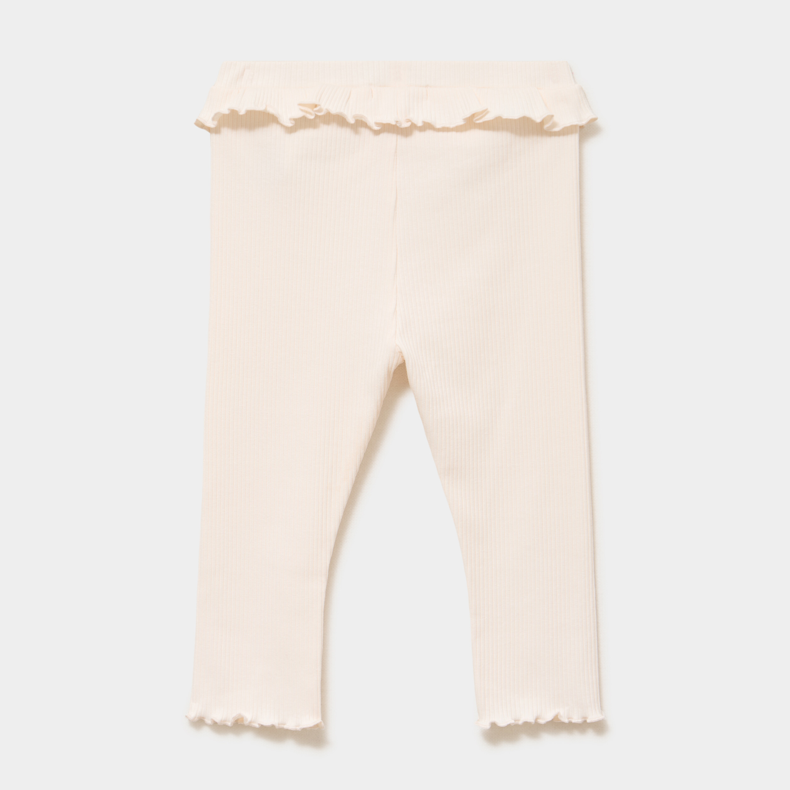 Legging c&ocirc;tel&eacute; &agrave; volants creme b&eacute;b&eacute; fille