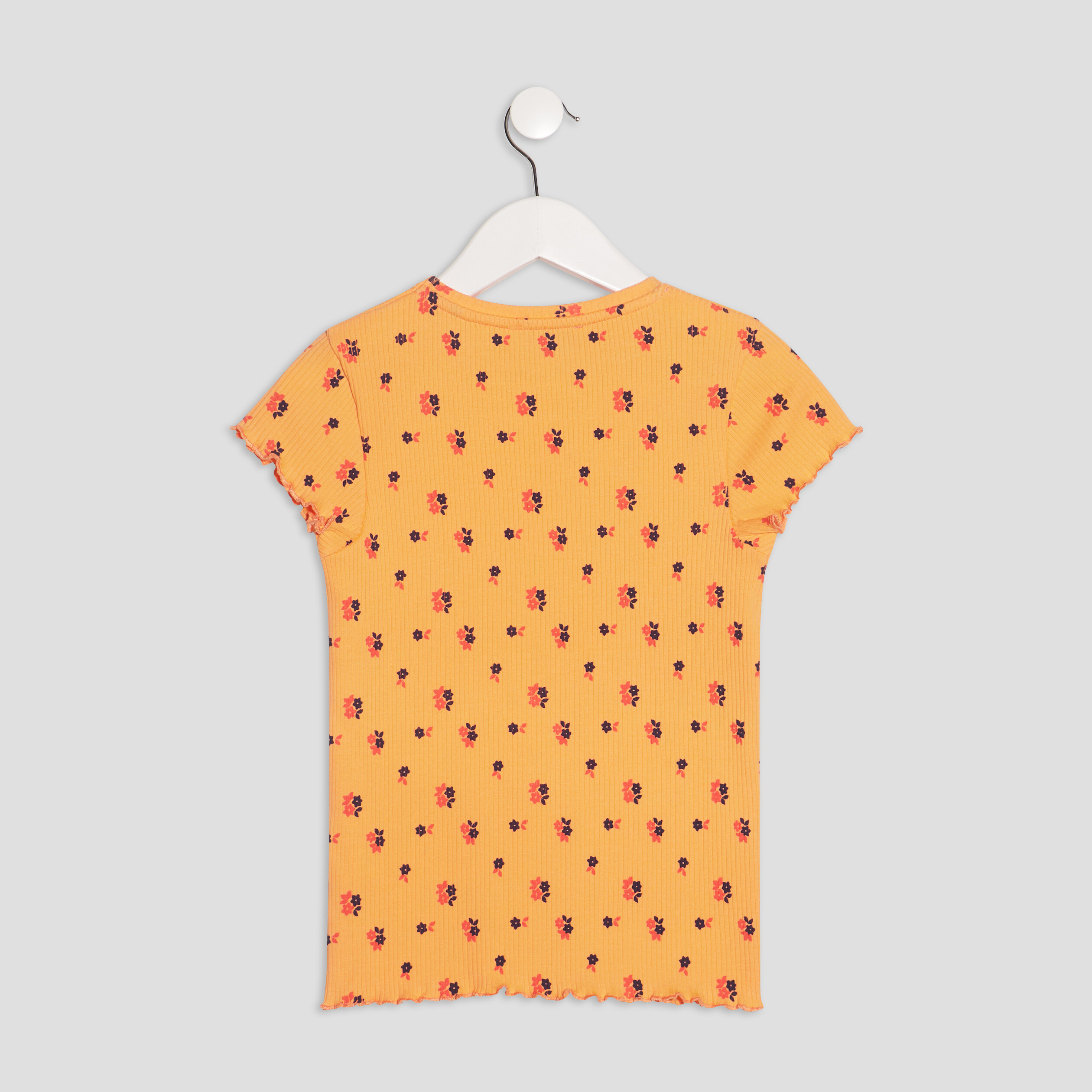 T-shirt manches courtes orange corail fille