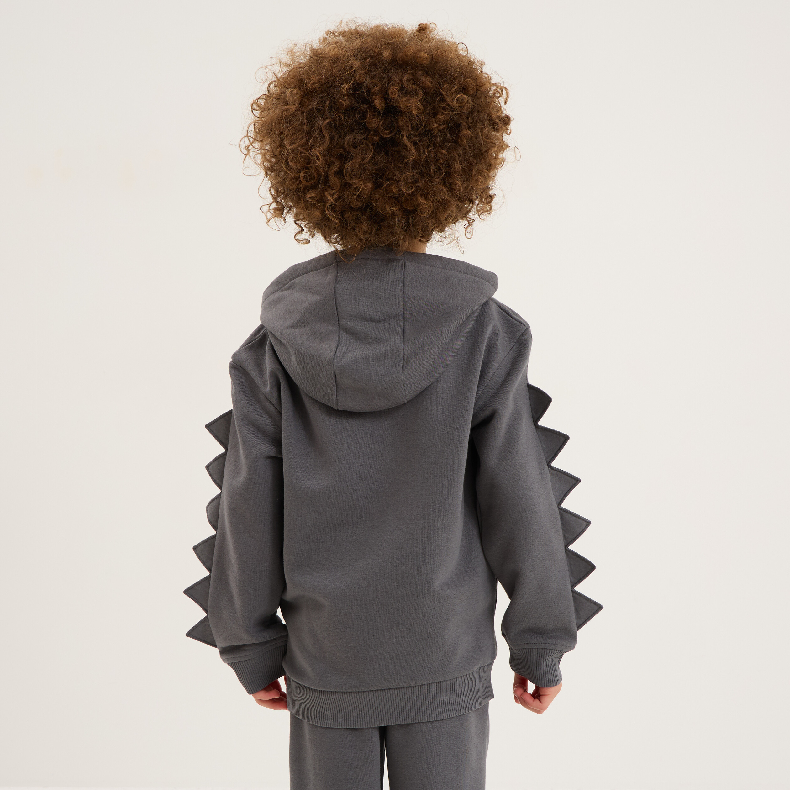 sweat hoodie details fantaisie coton gris fonce garcon Sweat hoodie détails fantaisie coton gris foncé garçon