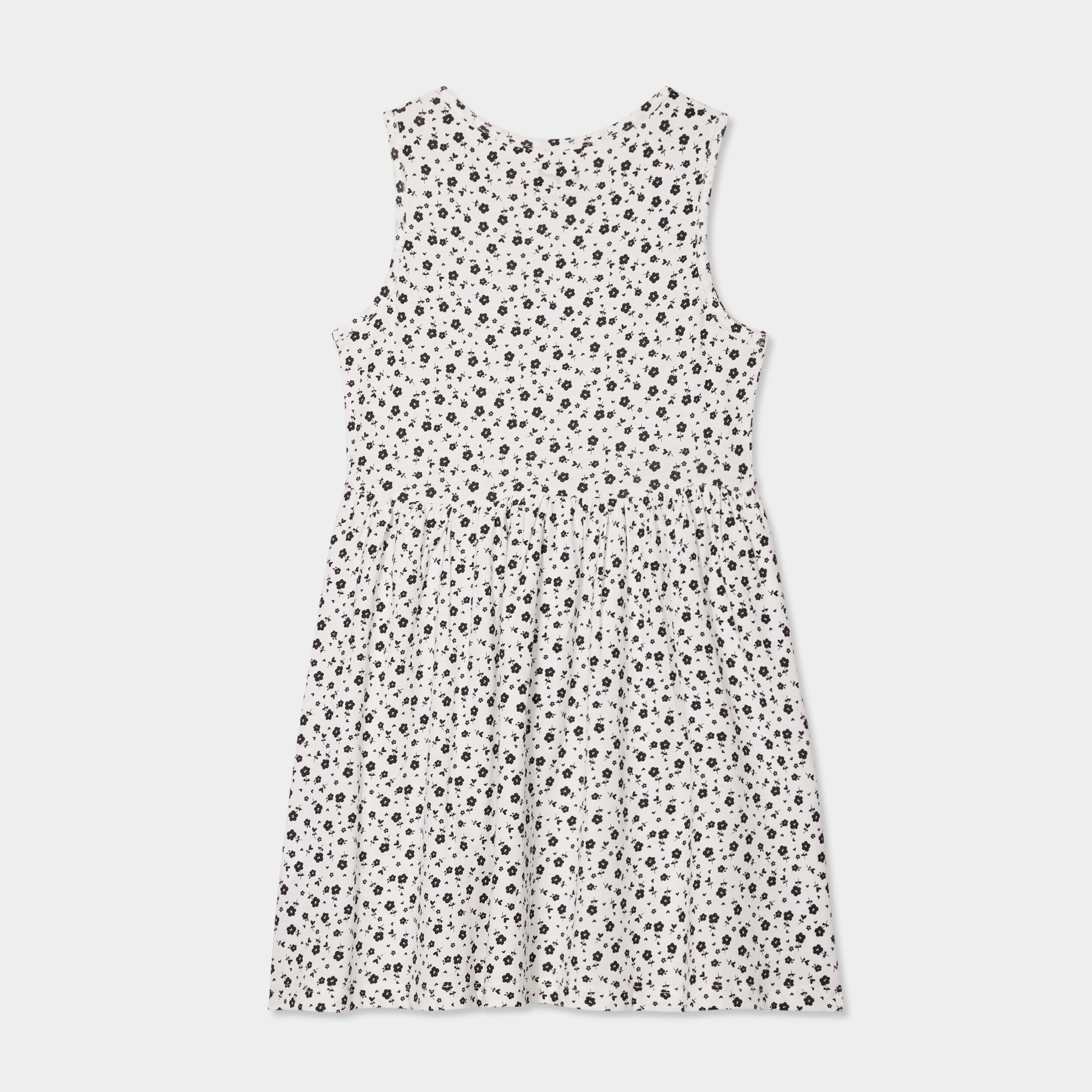 Robe patineuse sans manches coton ecru fille