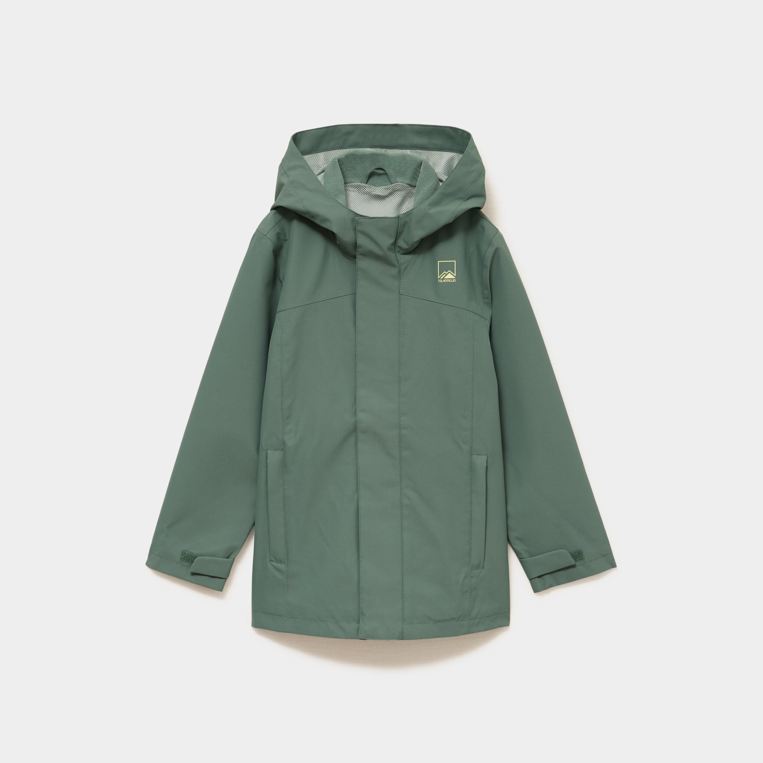 Imperm&eacute;able coupe-vent &agrave; capuche vert kaki fille