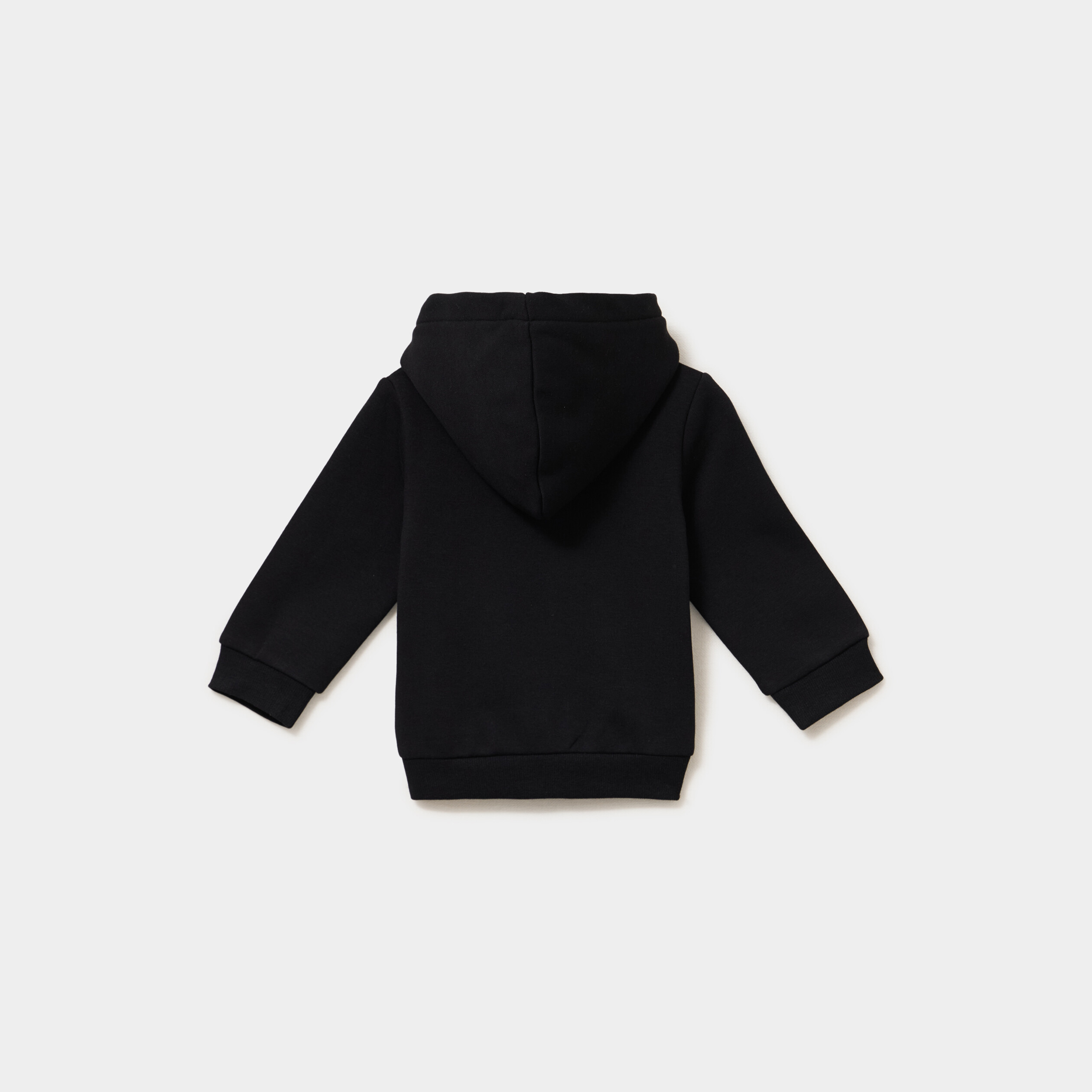 Sweat zipp&eacute; molletonn&eacute; &agrave; capuche noir b&eacute;b&eacute; gar&ccedil;on