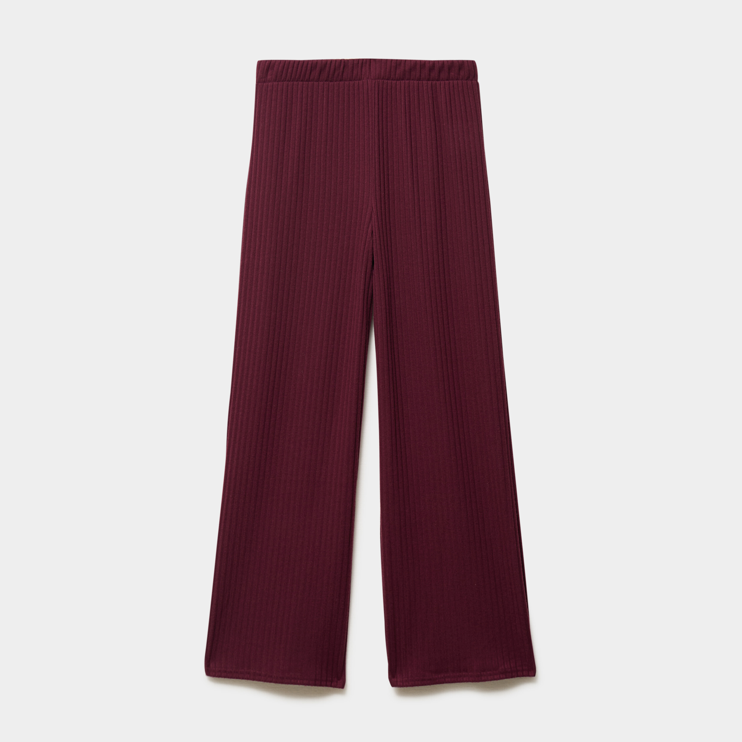 Pantalon de pyjama droit c&ocirc;tel&eacute; prune femme