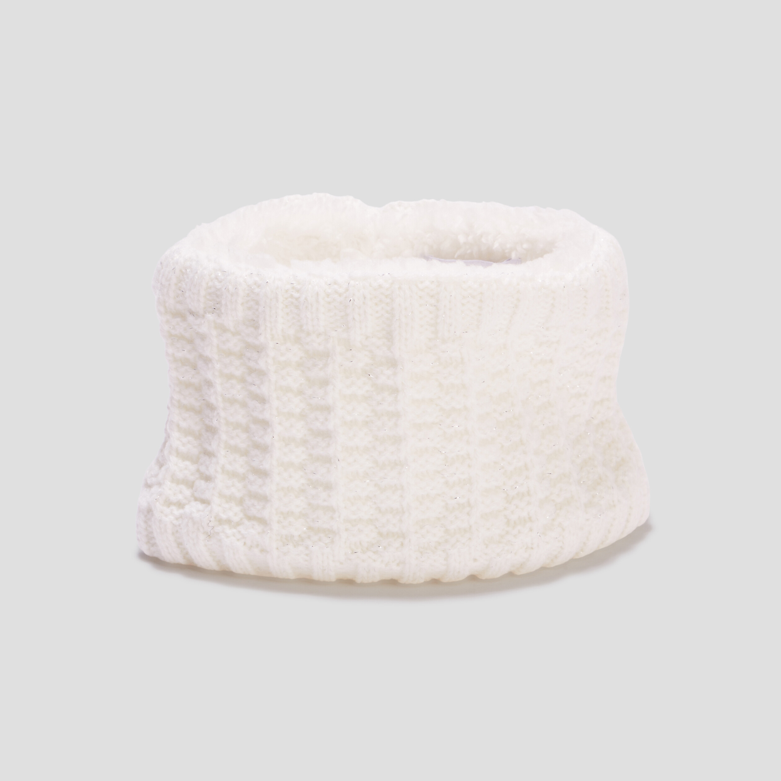 Snood tricoté doublure laine mouton ivoire bébé