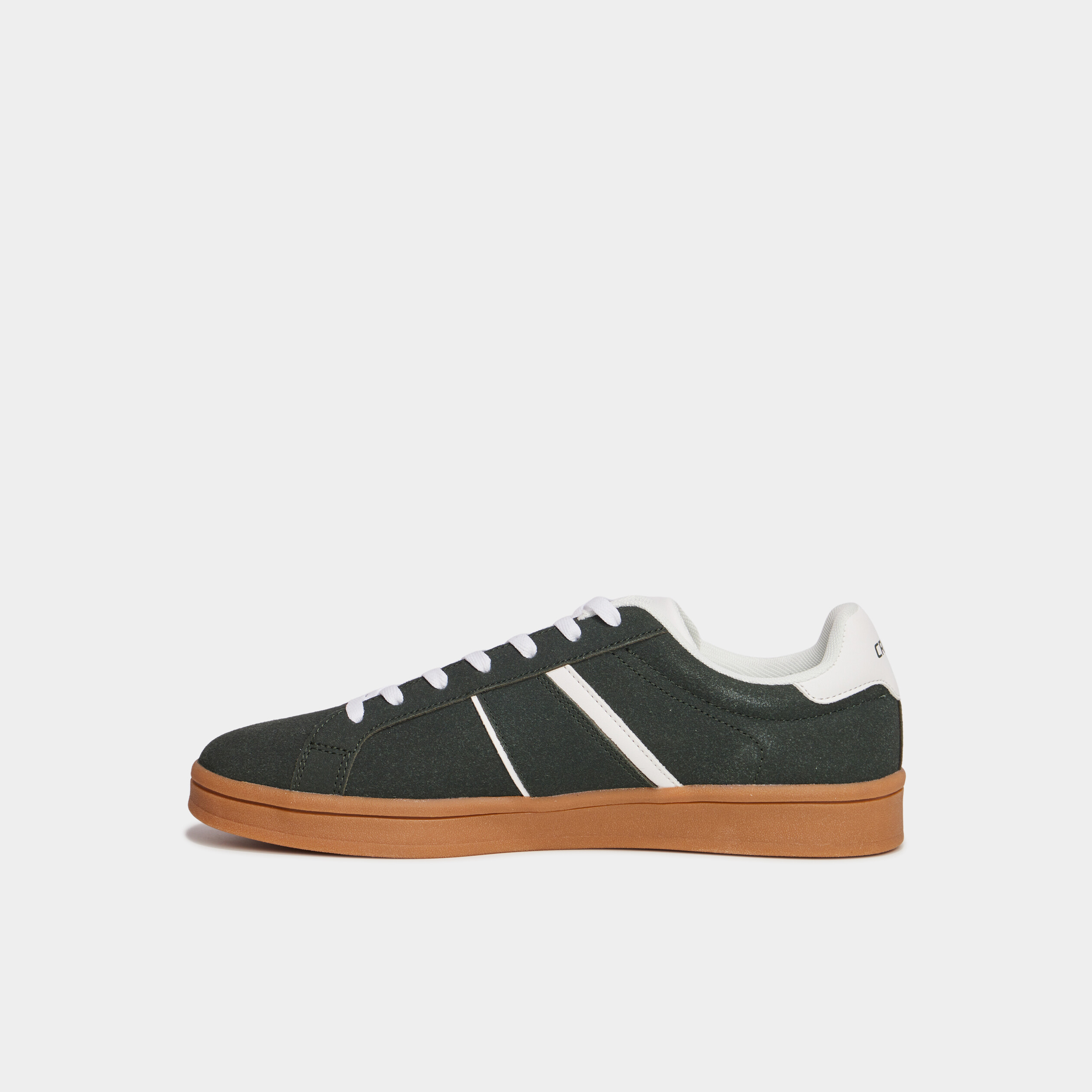 tennis basses a lacets effet daim vert fonce homme Tennis basses à lacets effet daim vert foncé homme
