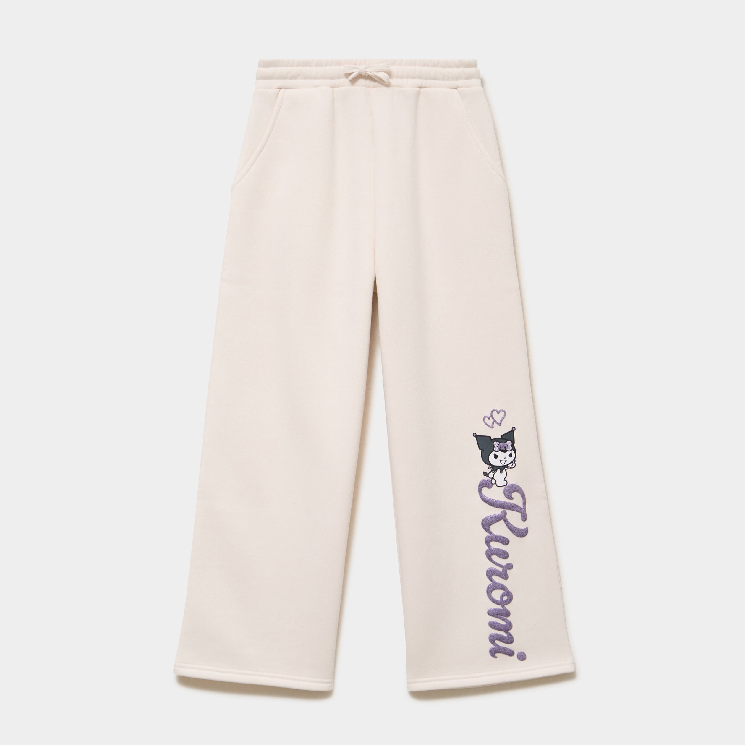 Pantalon de jogging large Kuromi beige fille