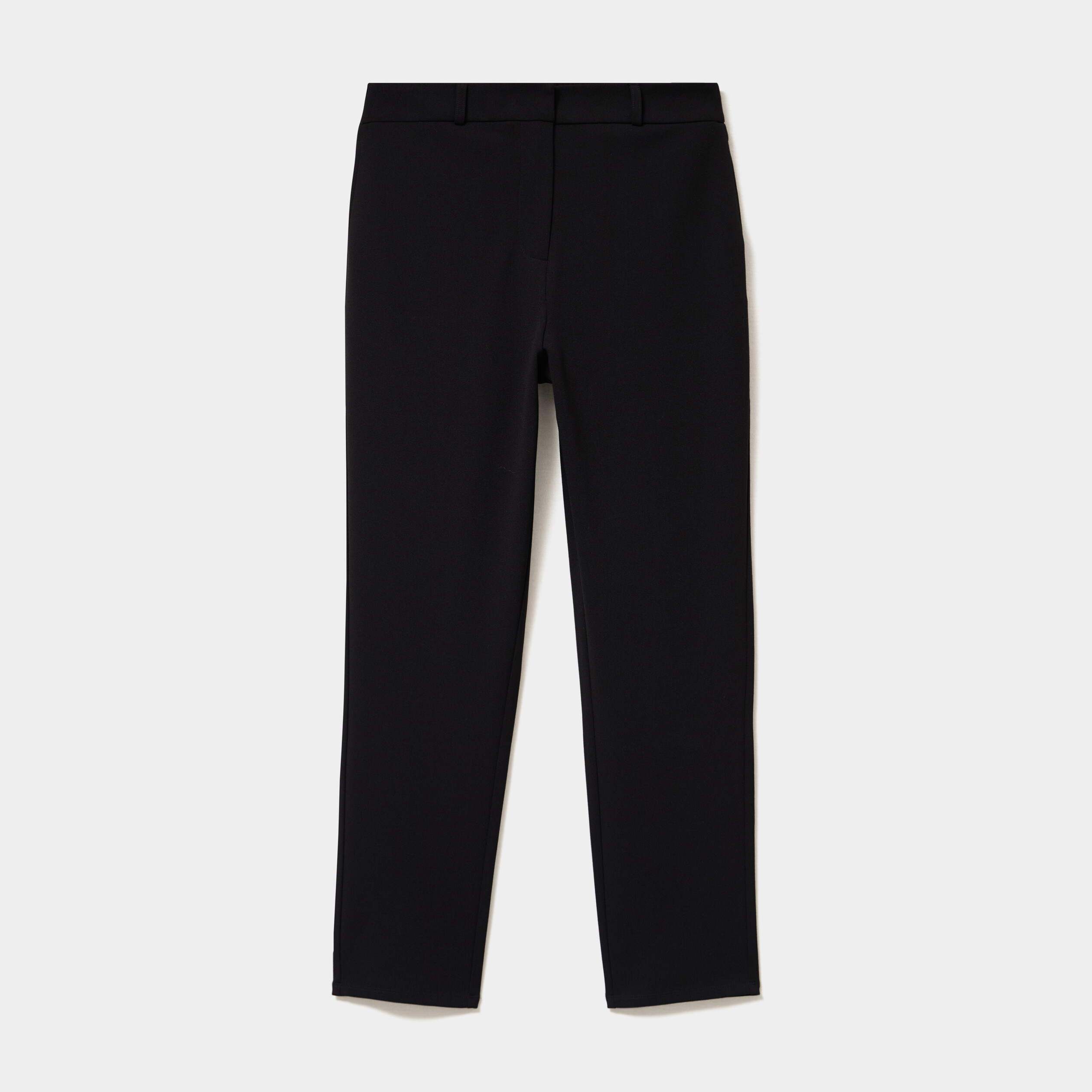 Pantalon carotte taille &eacute;lastiqu&eacute;e noir femme