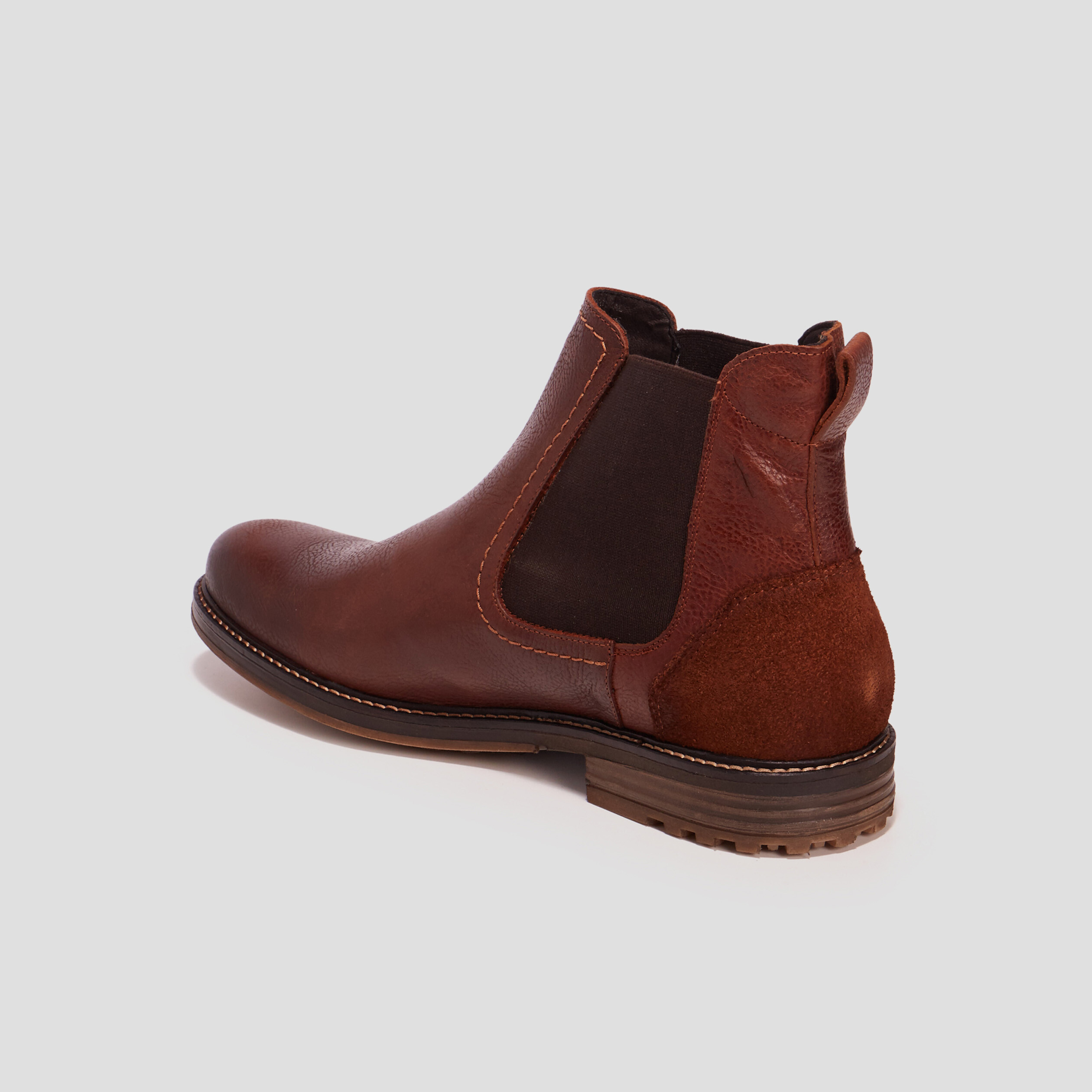 Bottines chelsea en cuir marron homme