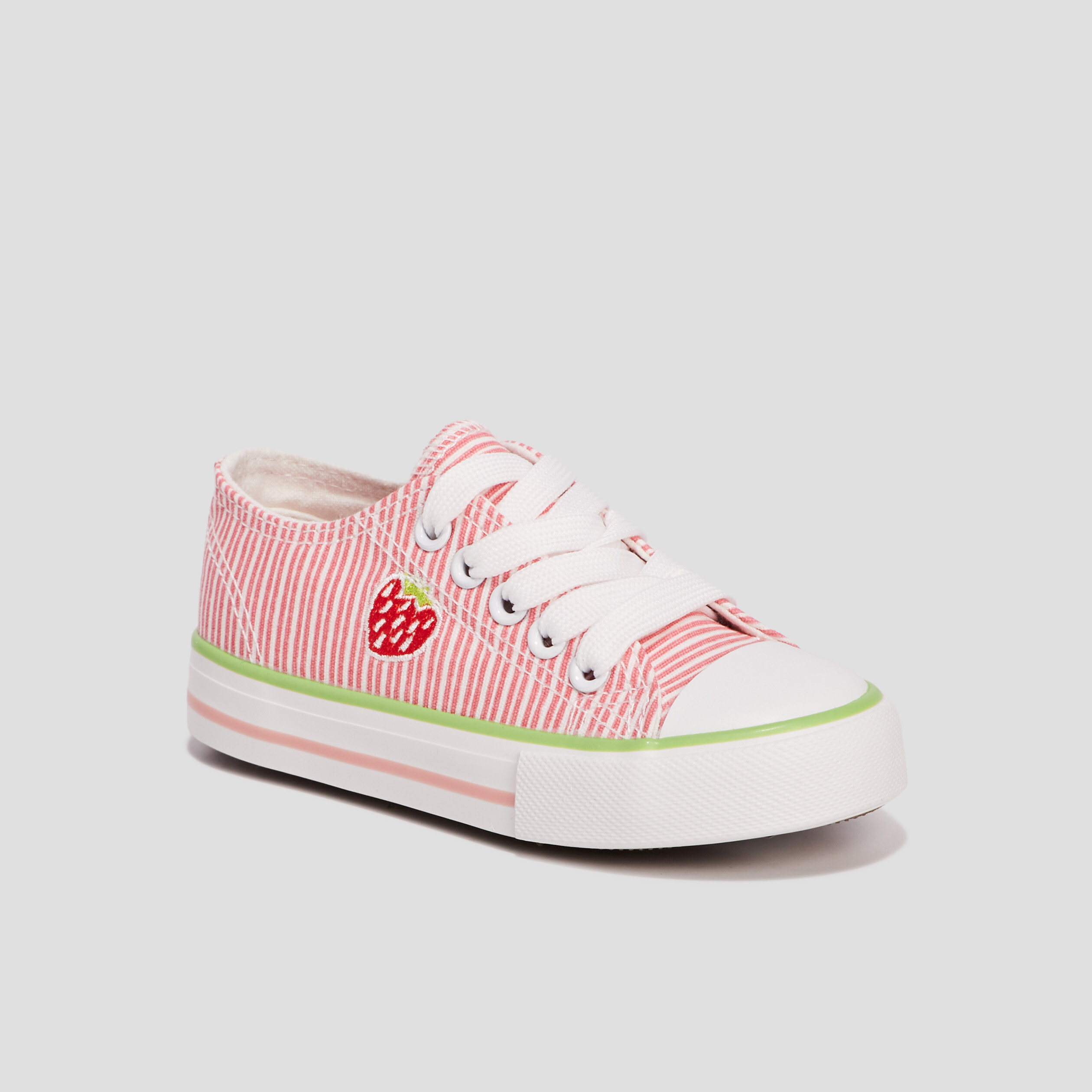tennis en toile a lacets creeks rose fille Tennis en toile à lacets Creeks rose fille