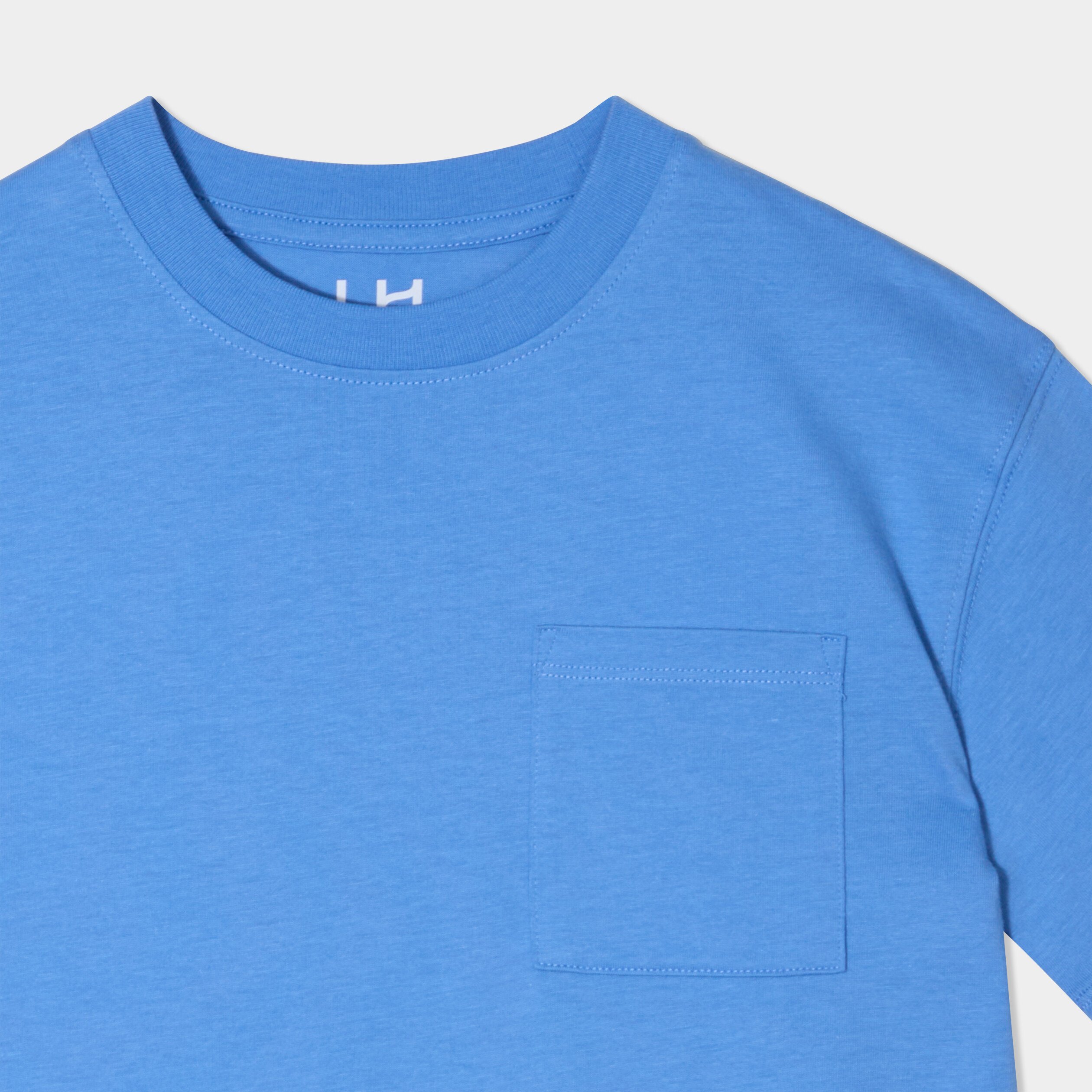 t shirt oversize 1 poche manches courtes bleu lavande garcon T-shirt oversize 1 poche manches courtes bleu lavande garçon