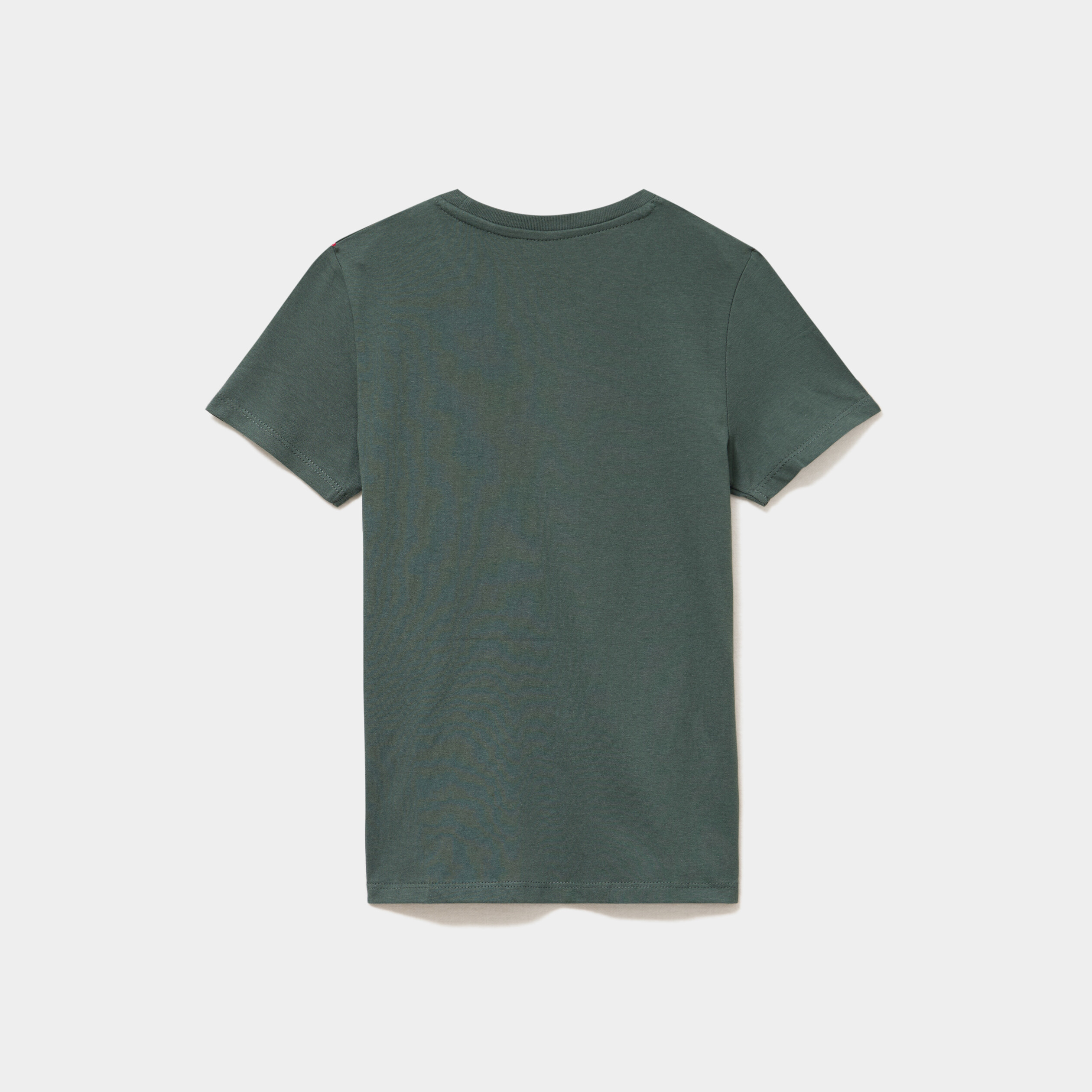 T-shirt en coton manches courtes vert fonc&eacute; gar&ccedil;on