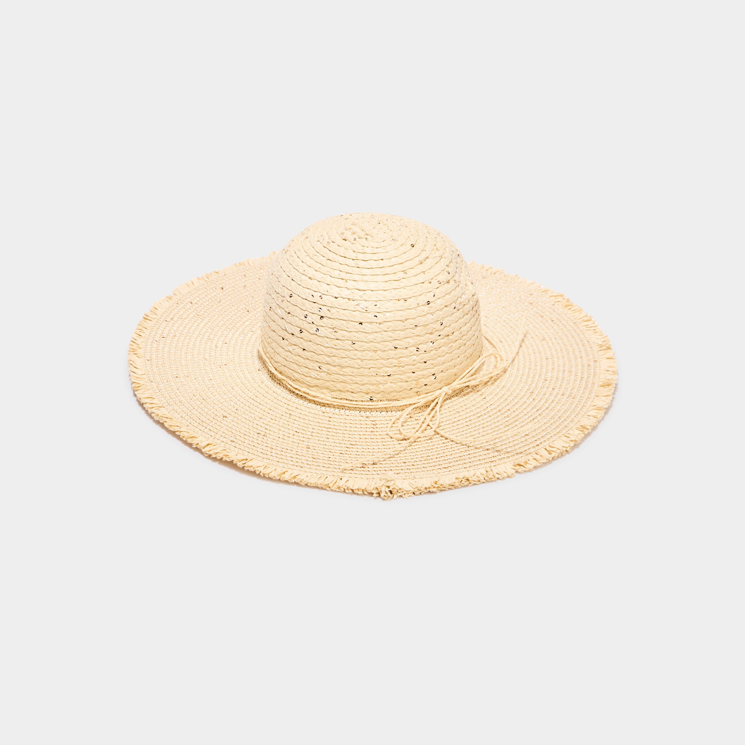 chapeau de paille a sequins sable femme Chapeau de paille à sequins sable femme