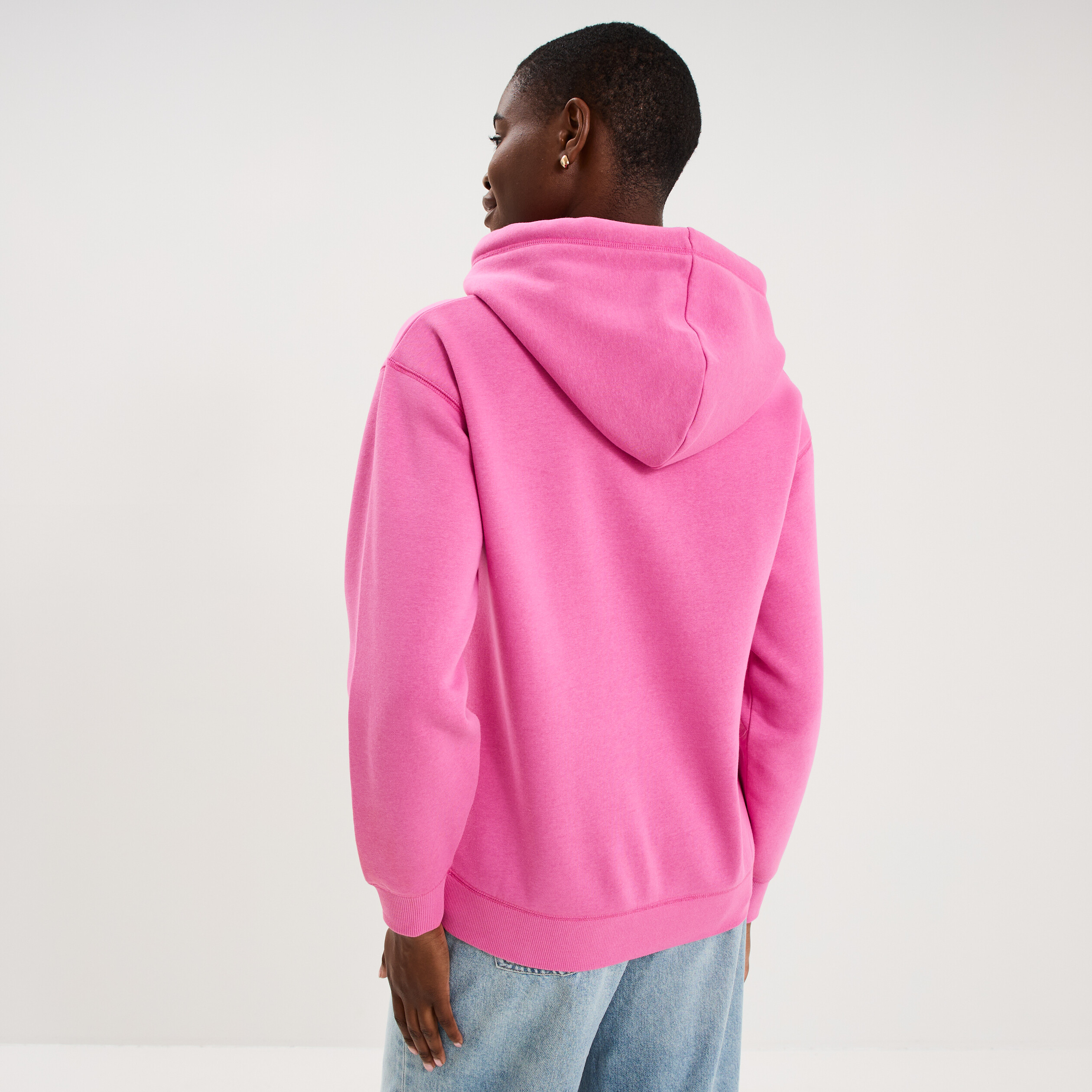 Sweat &agrave; capuche hoodie rose fushia femme