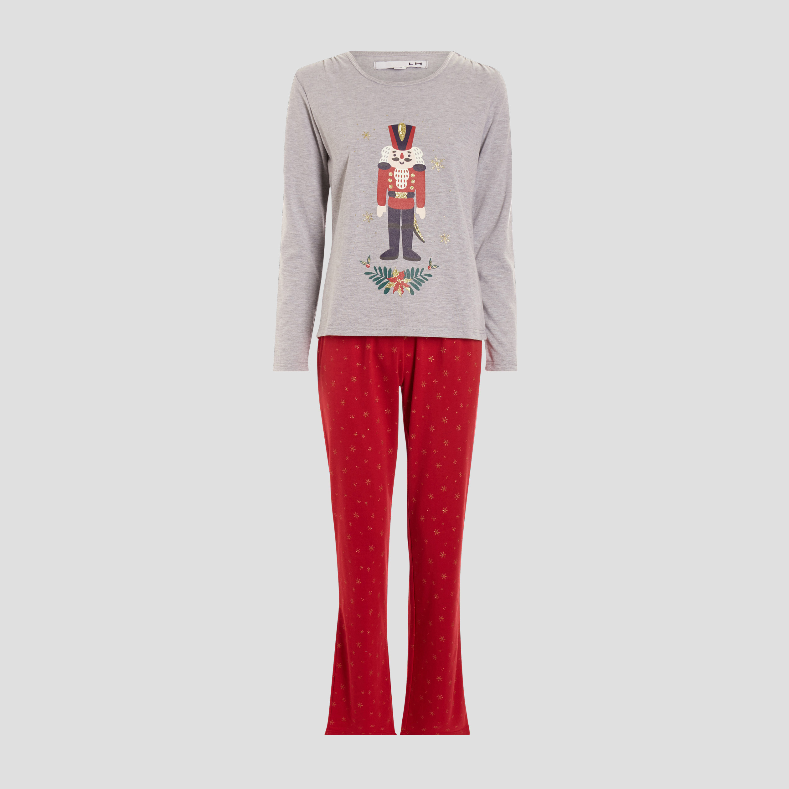 Ensemble pyjama 2 pièces gris clair femme