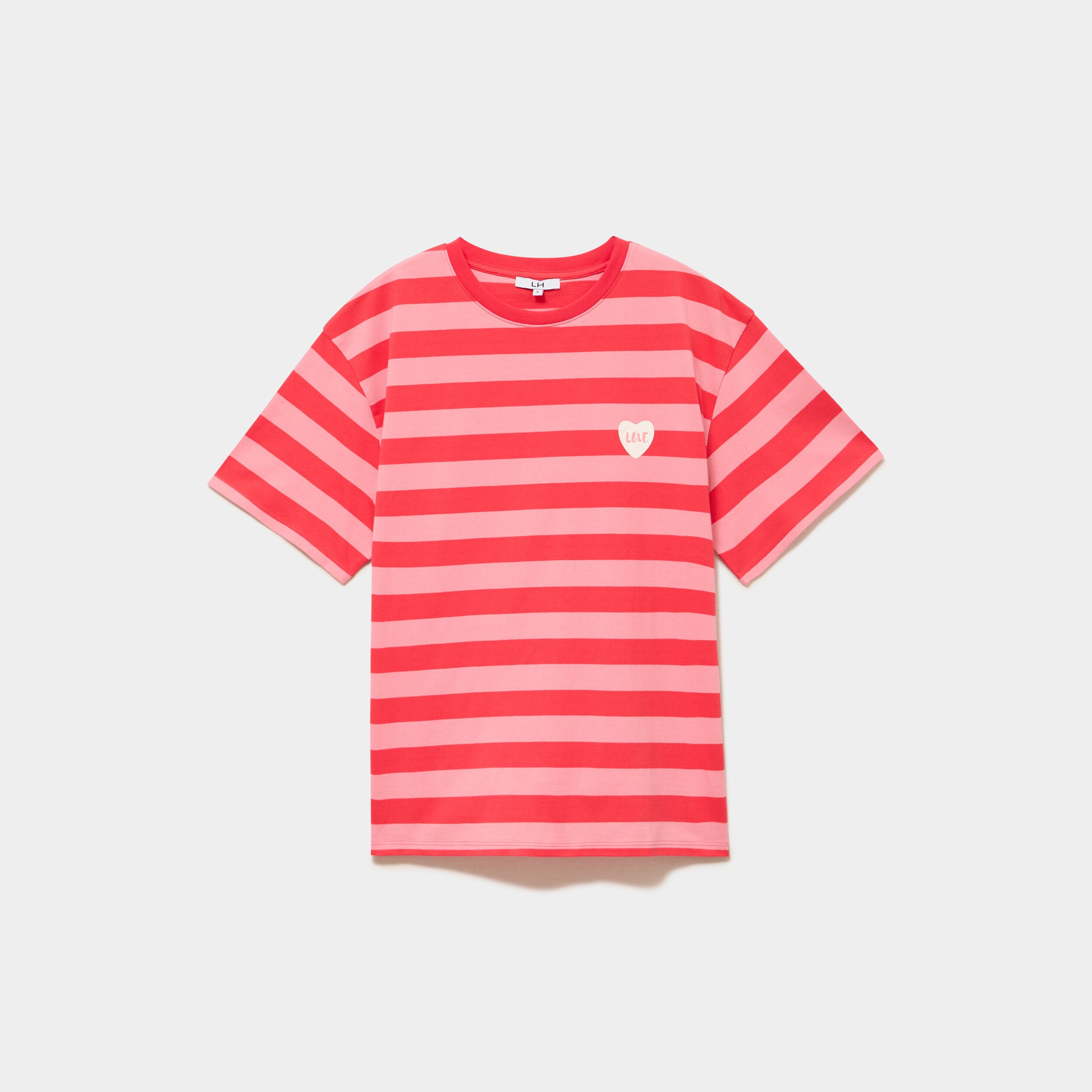 T-shirt droit &agrave; manches courtes coton rouge coquelicot femme