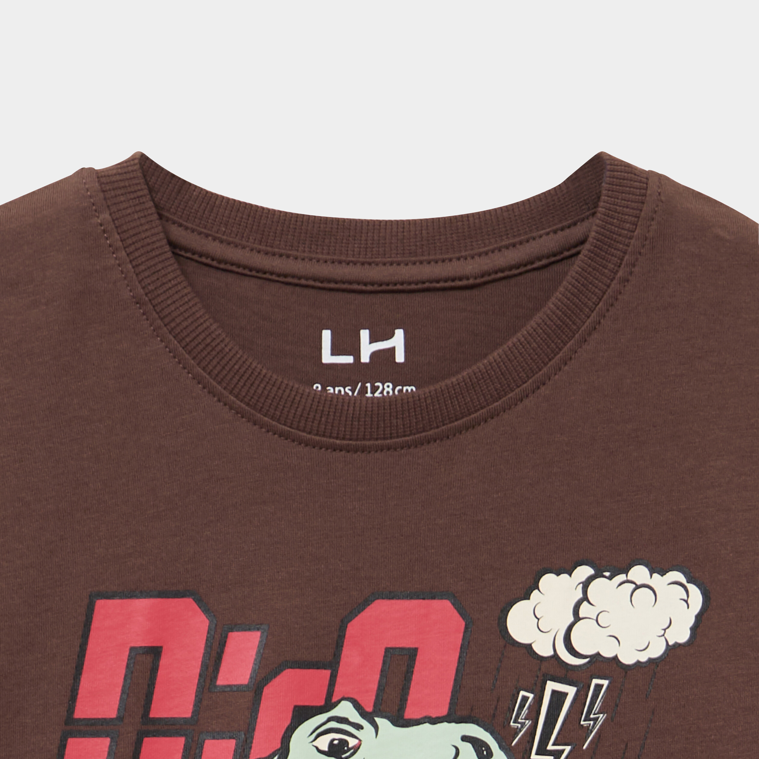 T-shirt manches longues coton marron fonc&eacute; gar&ccedil;on