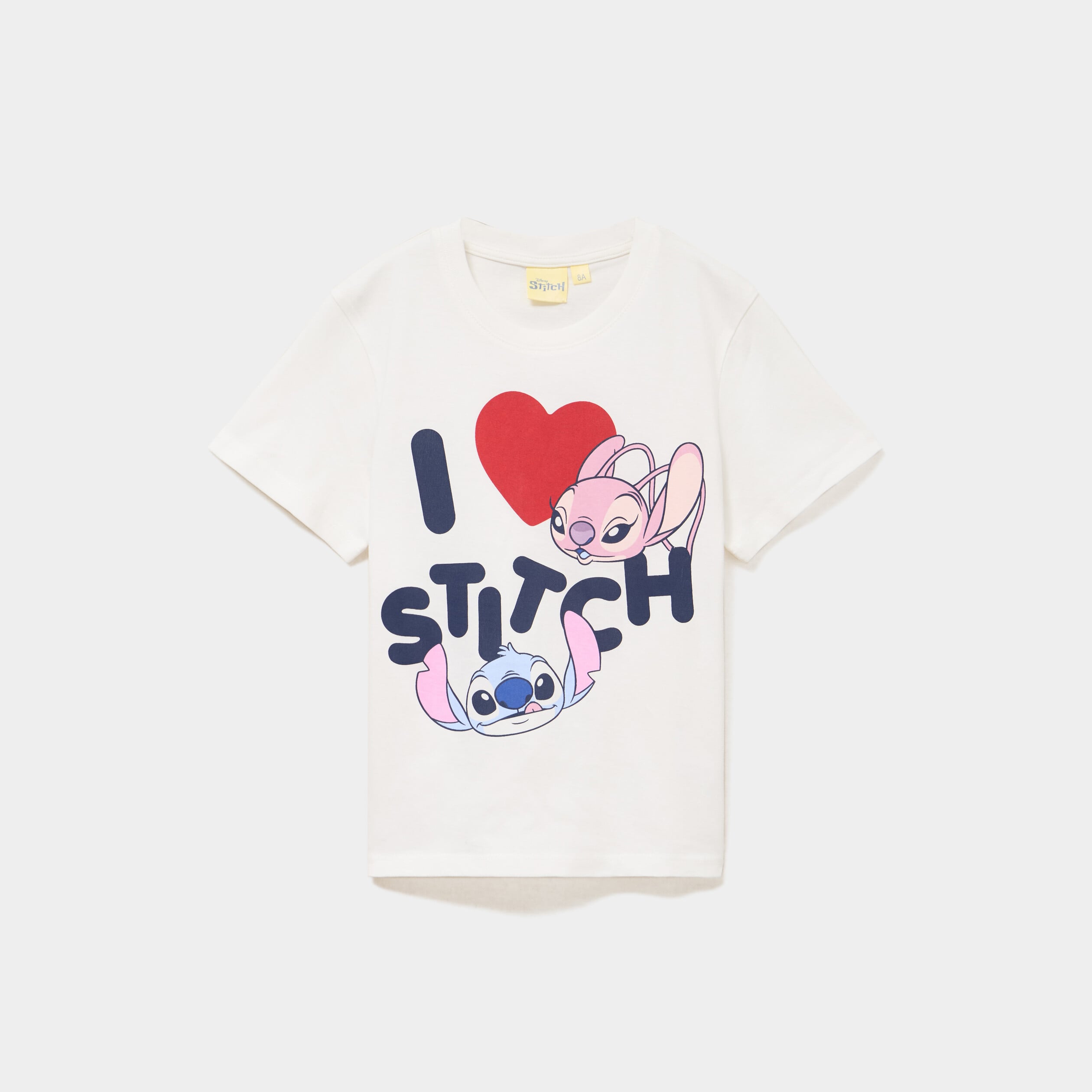 T-shirt manches courtes coton Stitch blanc fille