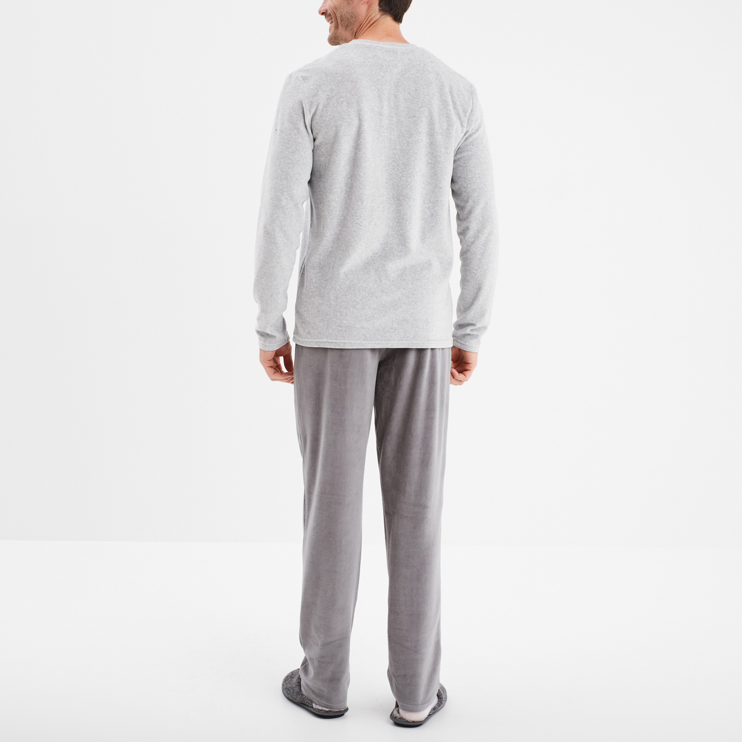 ensemble pyjama 2 pieces haut et bas gris homme Ensemble pyjama 2 pièces haut et bas gris homme