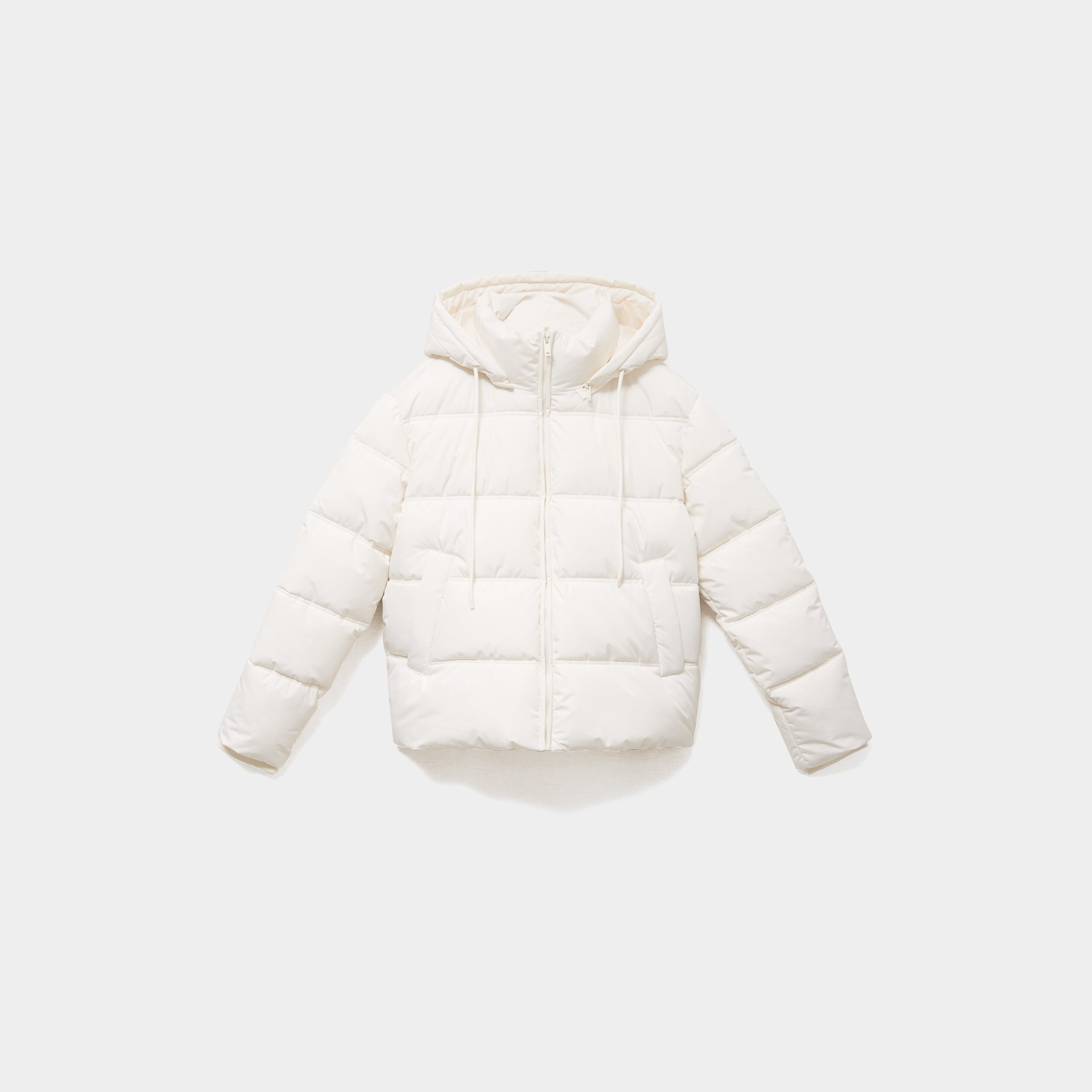 Doudoune &agrave; capuche zipp&eacute;e femme ecru femme