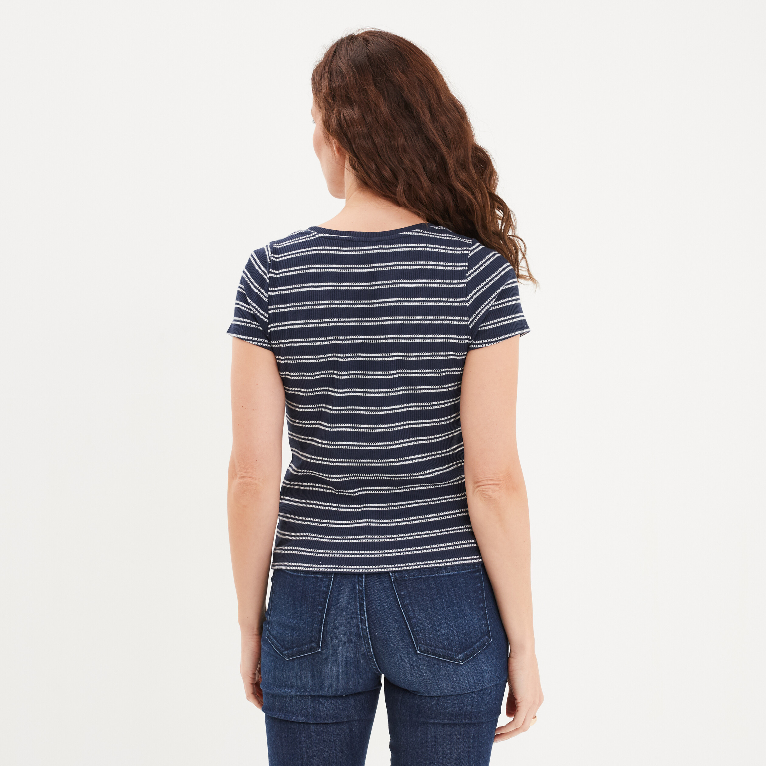 t shirt col rond manches courtes creeks bleu marine femme T-shirt col rond manches courtes Creeks bleu marine femme