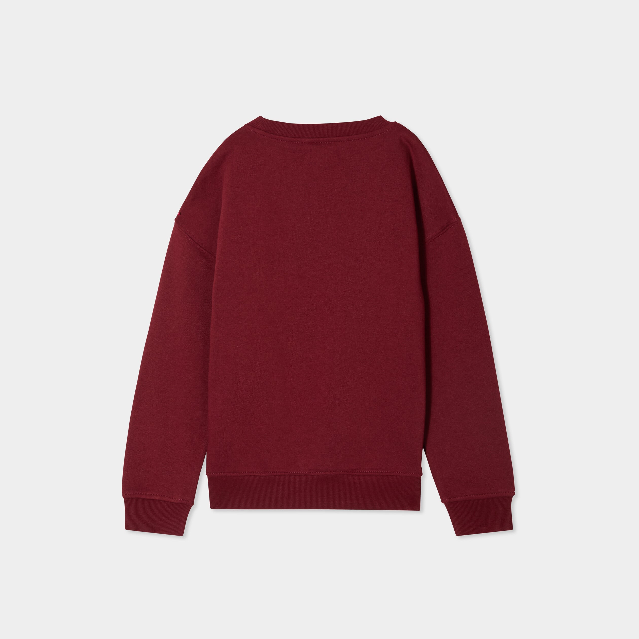 Sweat oversize manches longues col rond bordeaux gar&ccedil;on