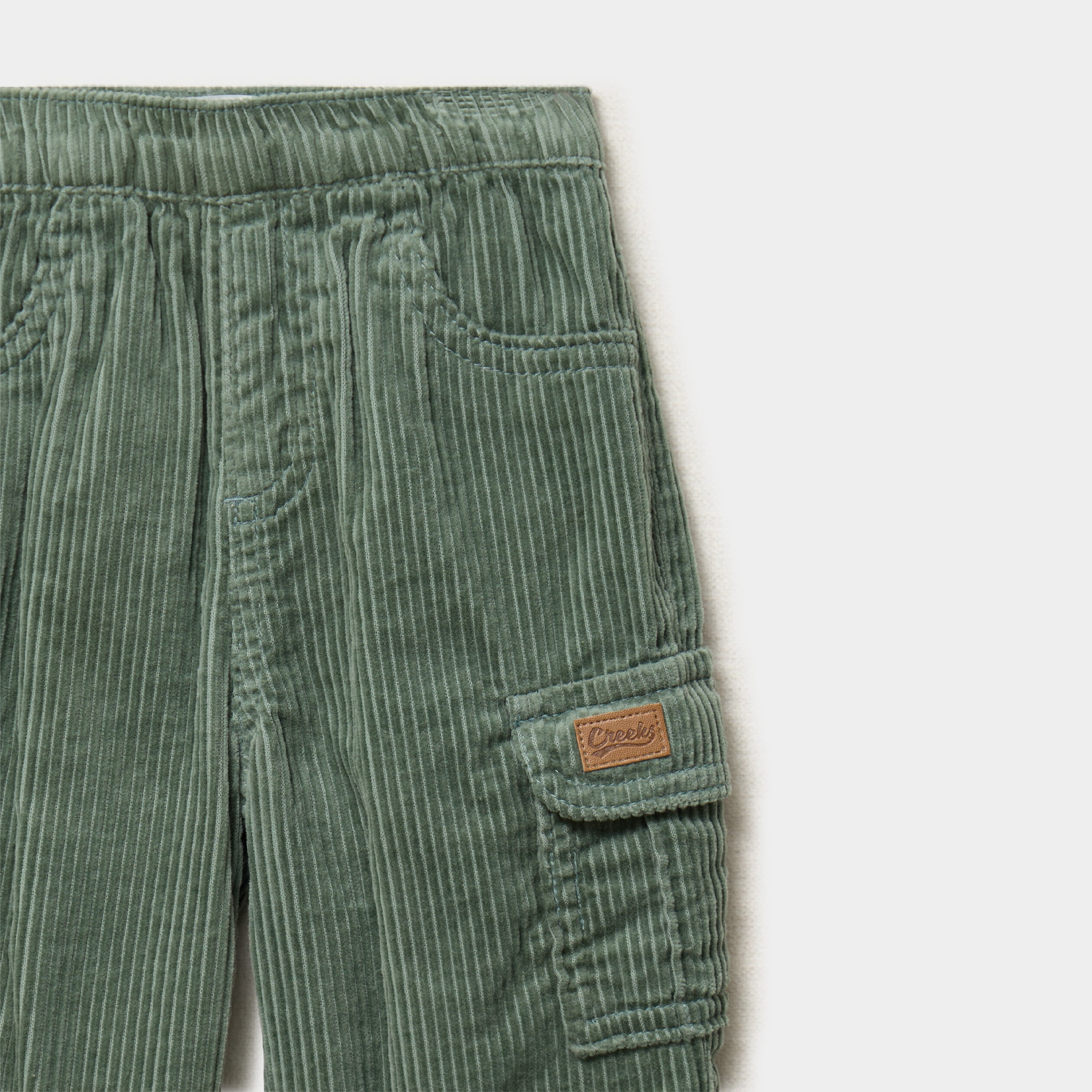 Pantalon effet velours c&ocirc;tel&eacute; vert &eacute;meraude b&eacute;b&eacute; gar&ccedil;on