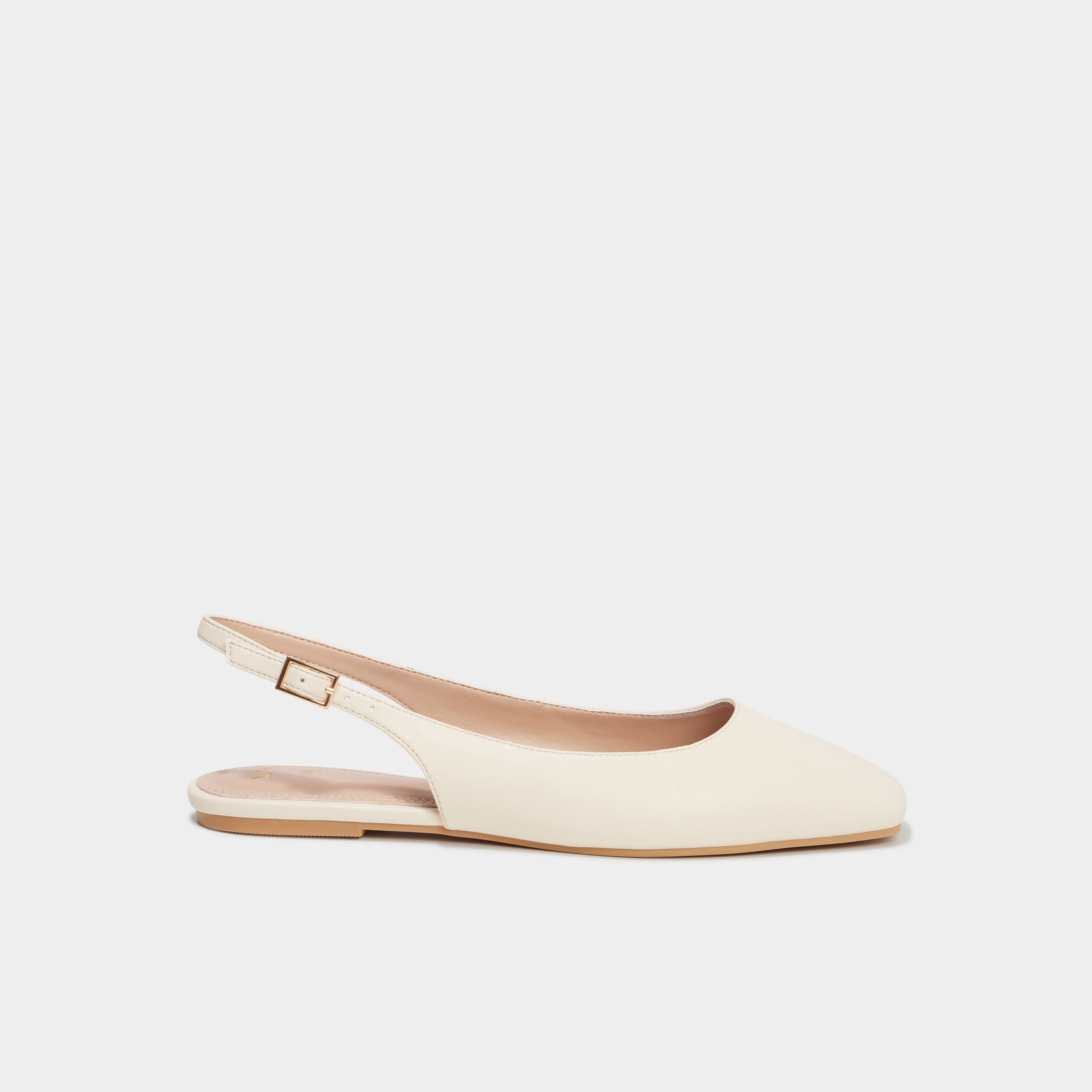 ballerines slingback bouts carres blanc femme Ballerines slingback bouts carrés blanc femme