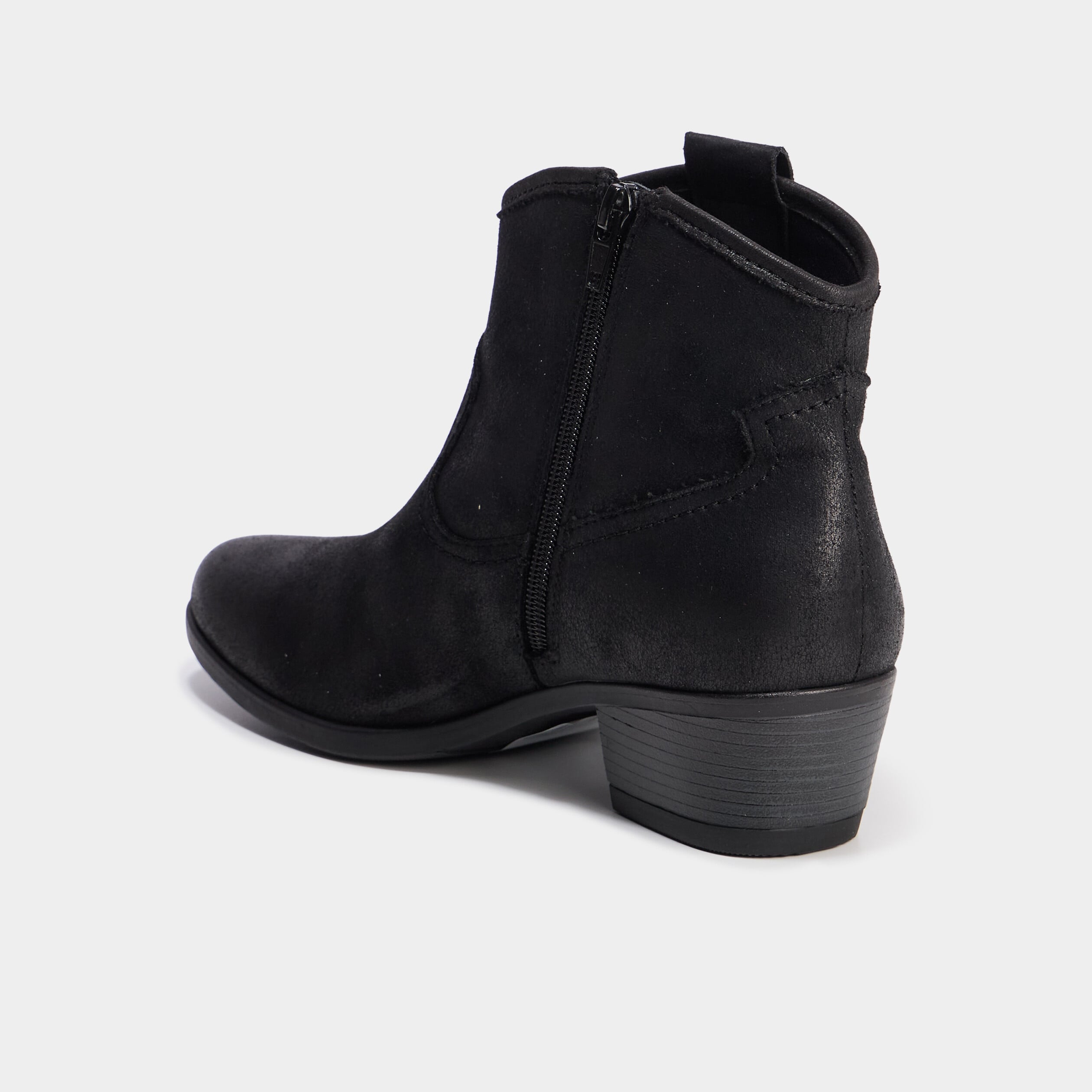Boots esprit western &agrave; talons noir femme