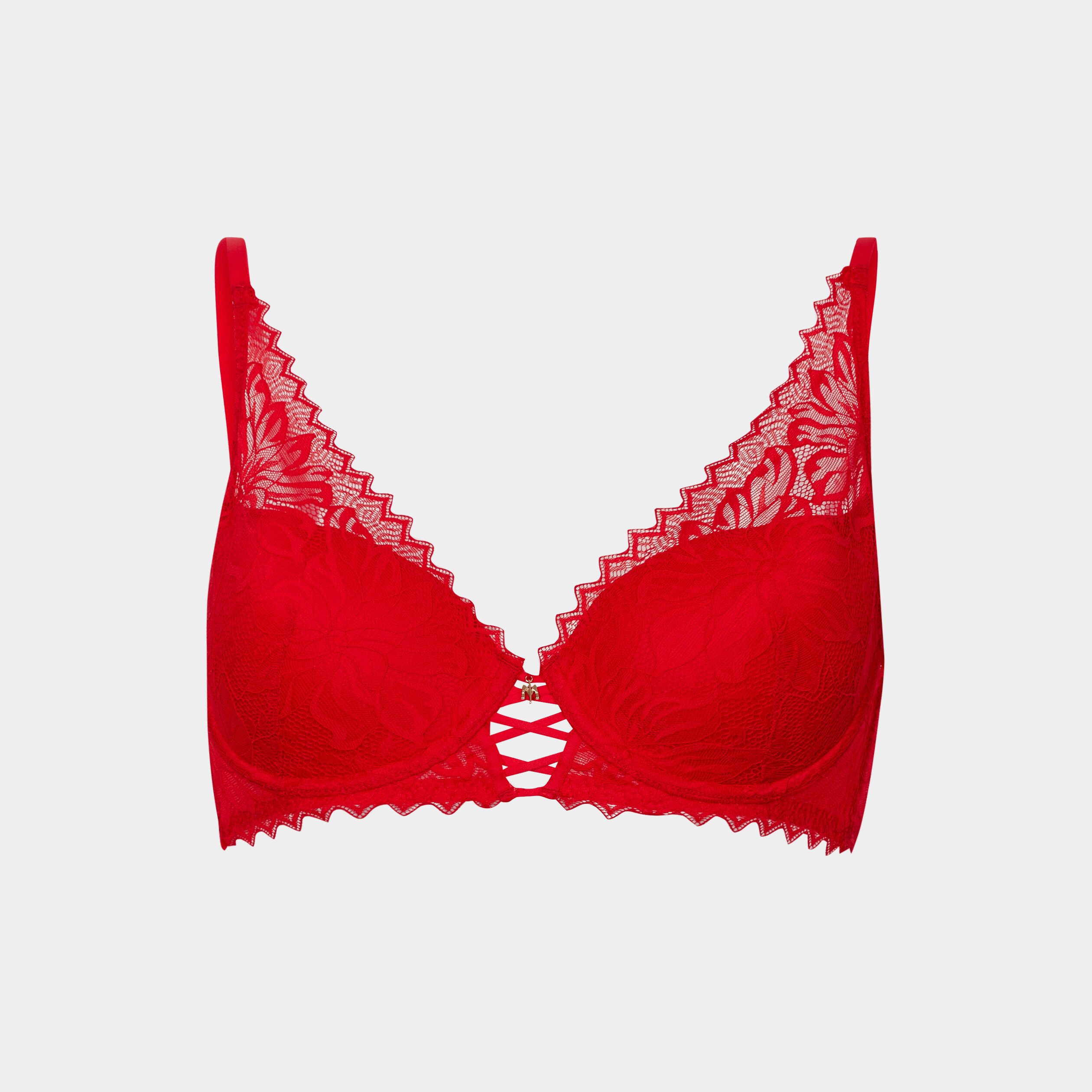 soutien gorge foulard padde dentelle rouge femme Soutien-gorge foulard paddé dentelle rouge femme