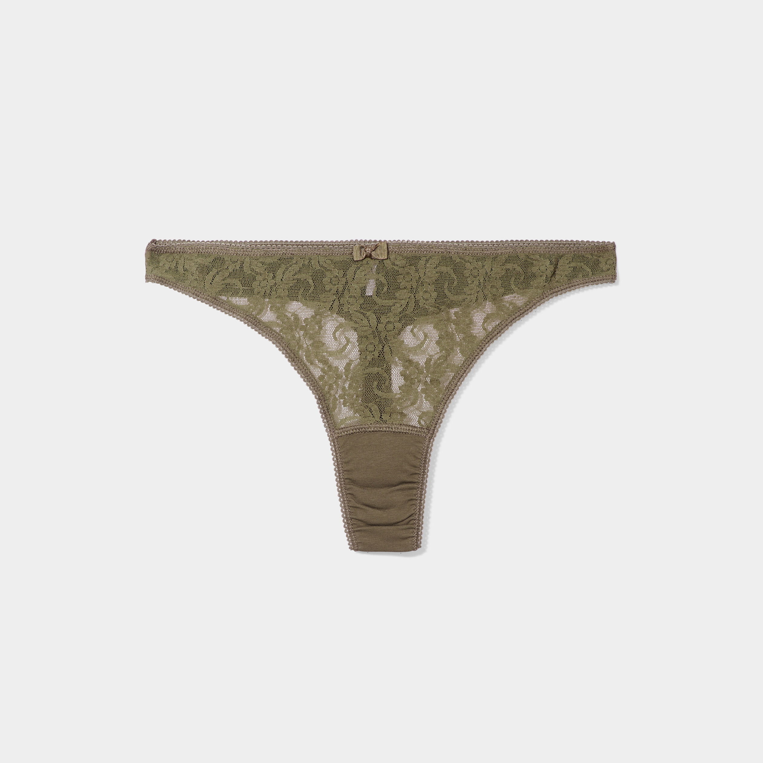 string avec dentelle vert kaki femme String avec dentelle vert kaki femme