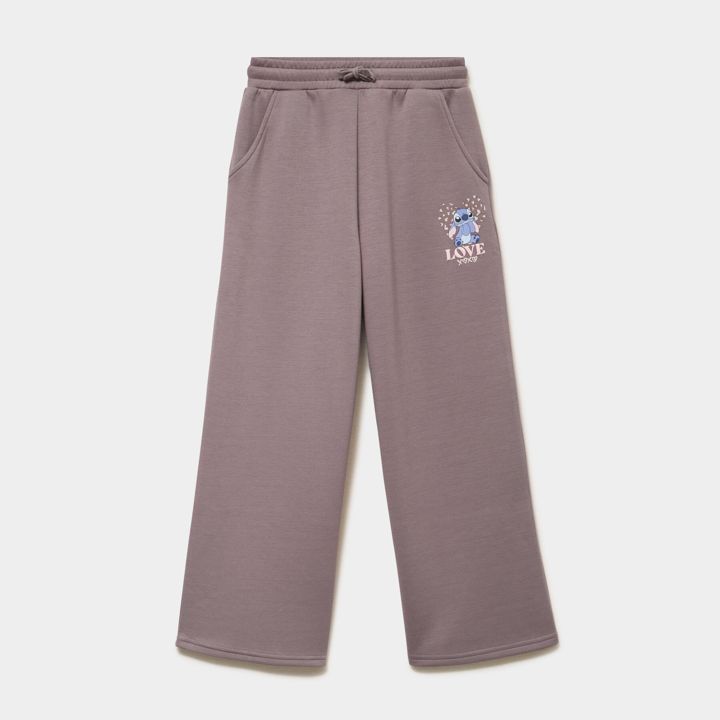 Pantalon de jogging large Stitch marron fille