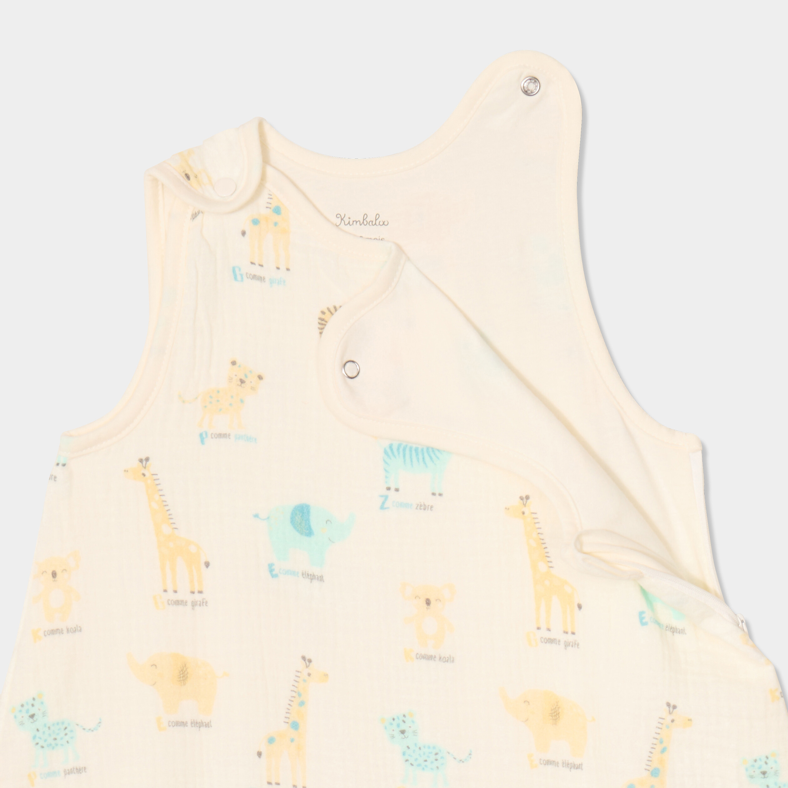 Gigoteuse TOG 1 ajustable gaze de coton creme b&eacute;b&eacute; gar&ccedil;on