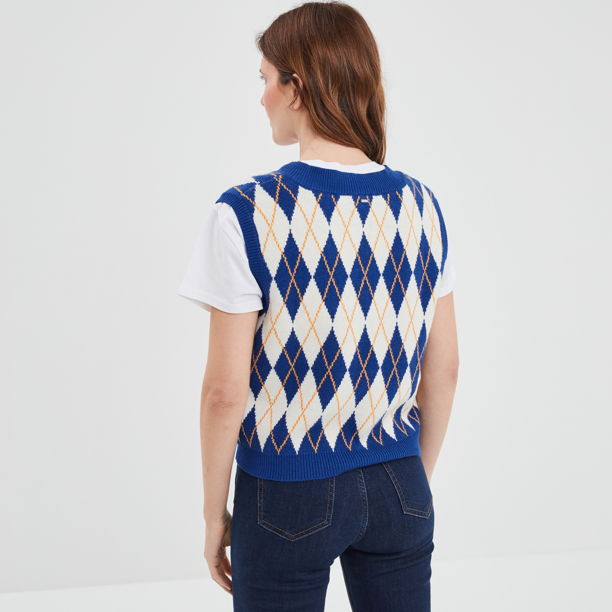 Gilet Femme Tricoté Sans Manches Col En V - Style Vintage Doux Et Chaud - Pour L'hiver Et Superpositions