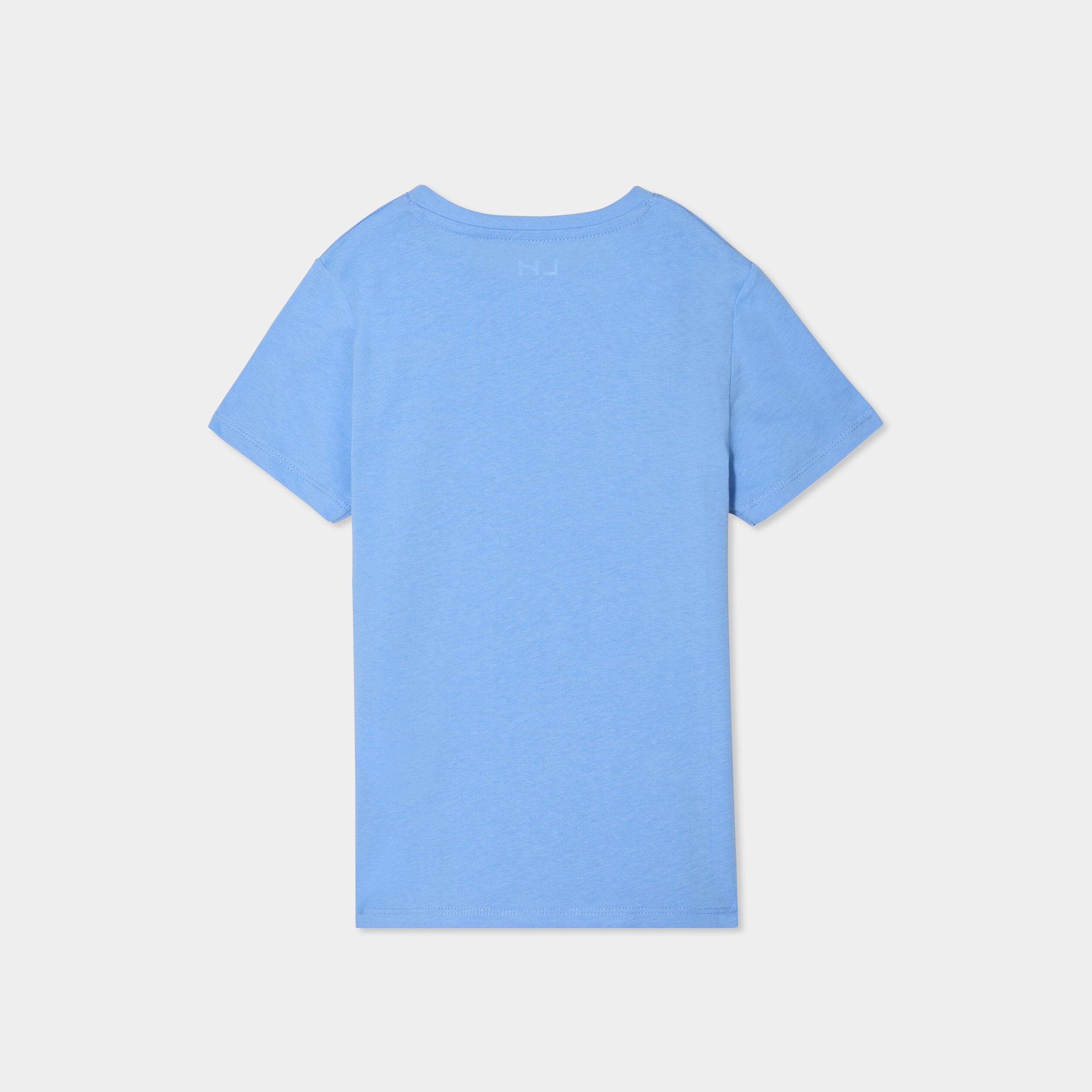 t shirt col rond manches courtes coton bleu garcon T-shirt col rond manches courtes coton bleu garçon