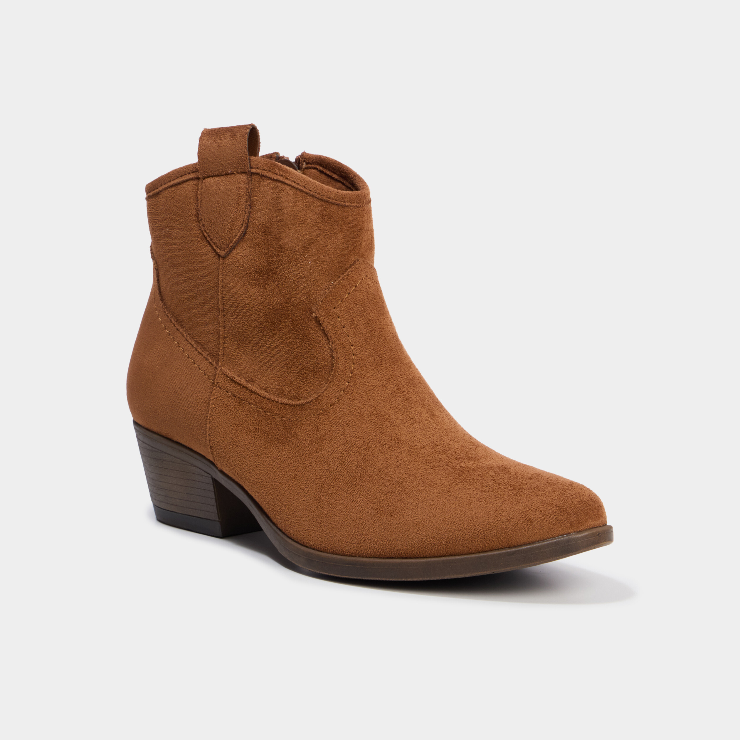 Boots esprit western &agrave; talons marron femme