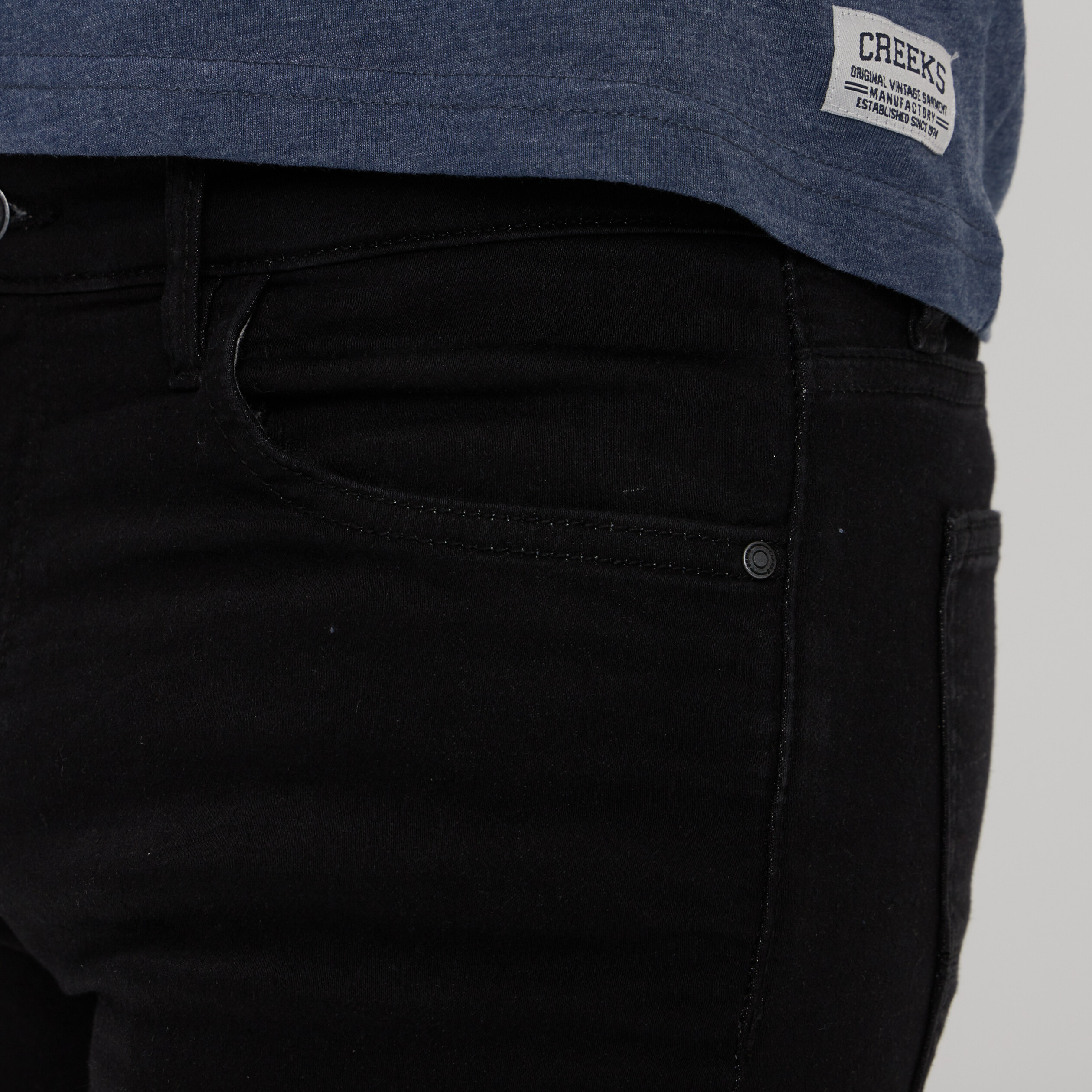 Jeans skinny taille standard noir homme