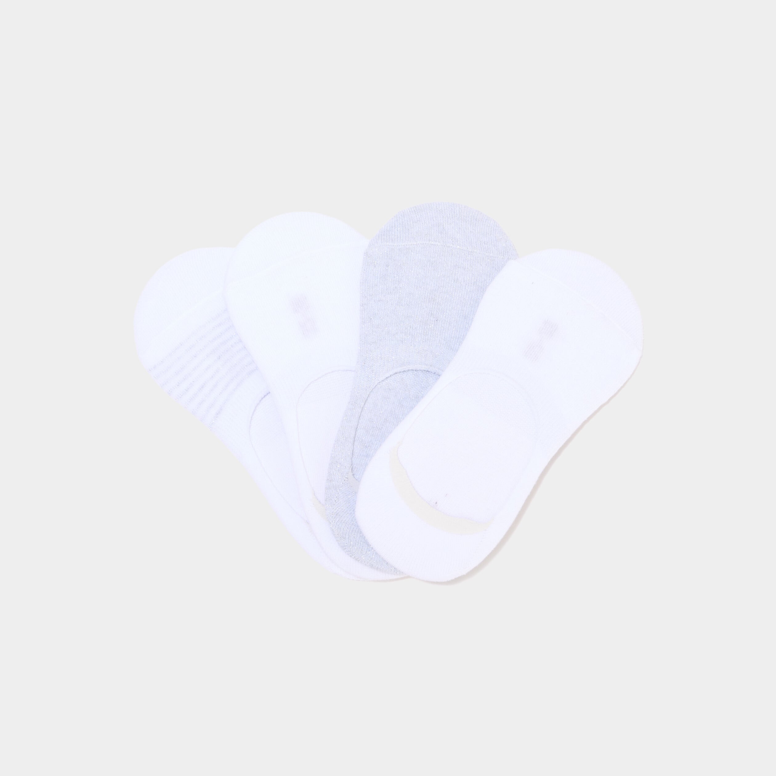 Lot 4 paires prot&egrave;ge-pieds gris argent femme