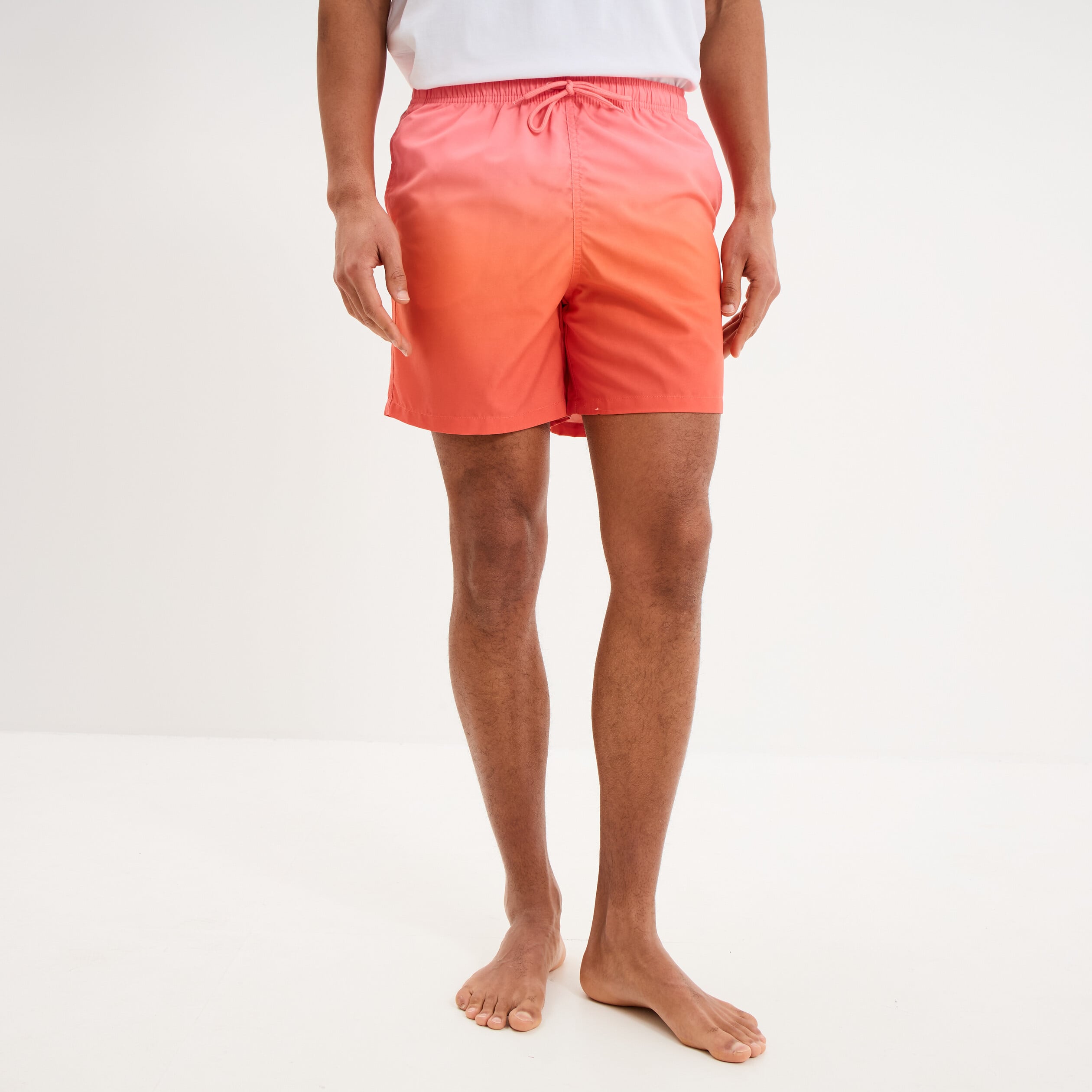 Short de bain orange homme
