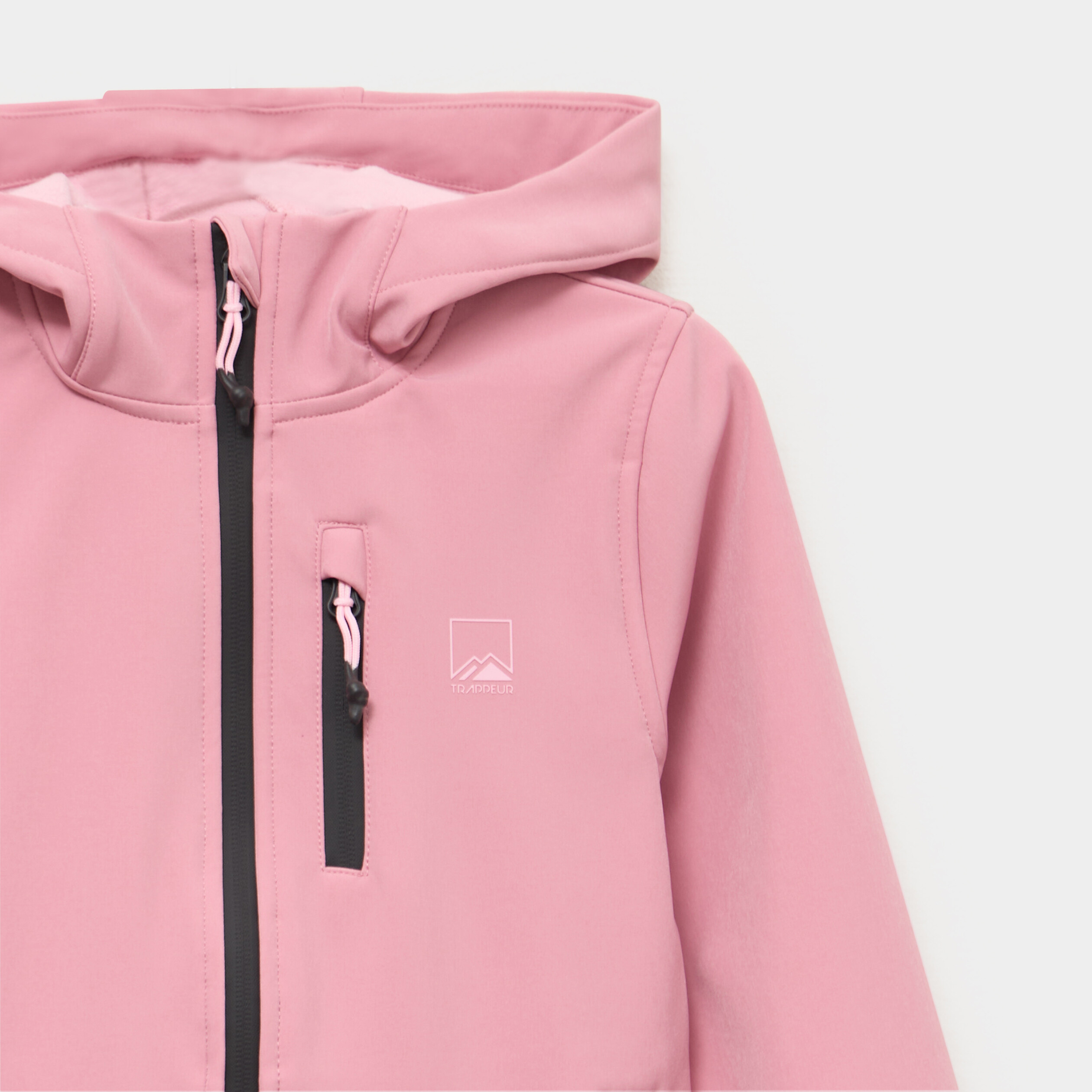 Blouson fourr&eacute; d&eacute;perlant &agrave; capuche vieux rose fille